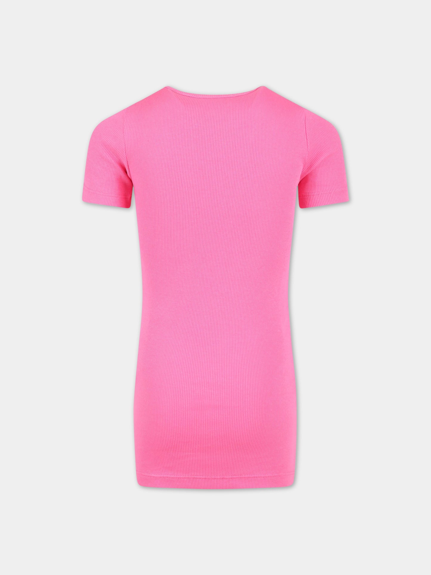 Vestito fucsia per bambina con logo bianco,Off White,OGDB035S23JER0013201