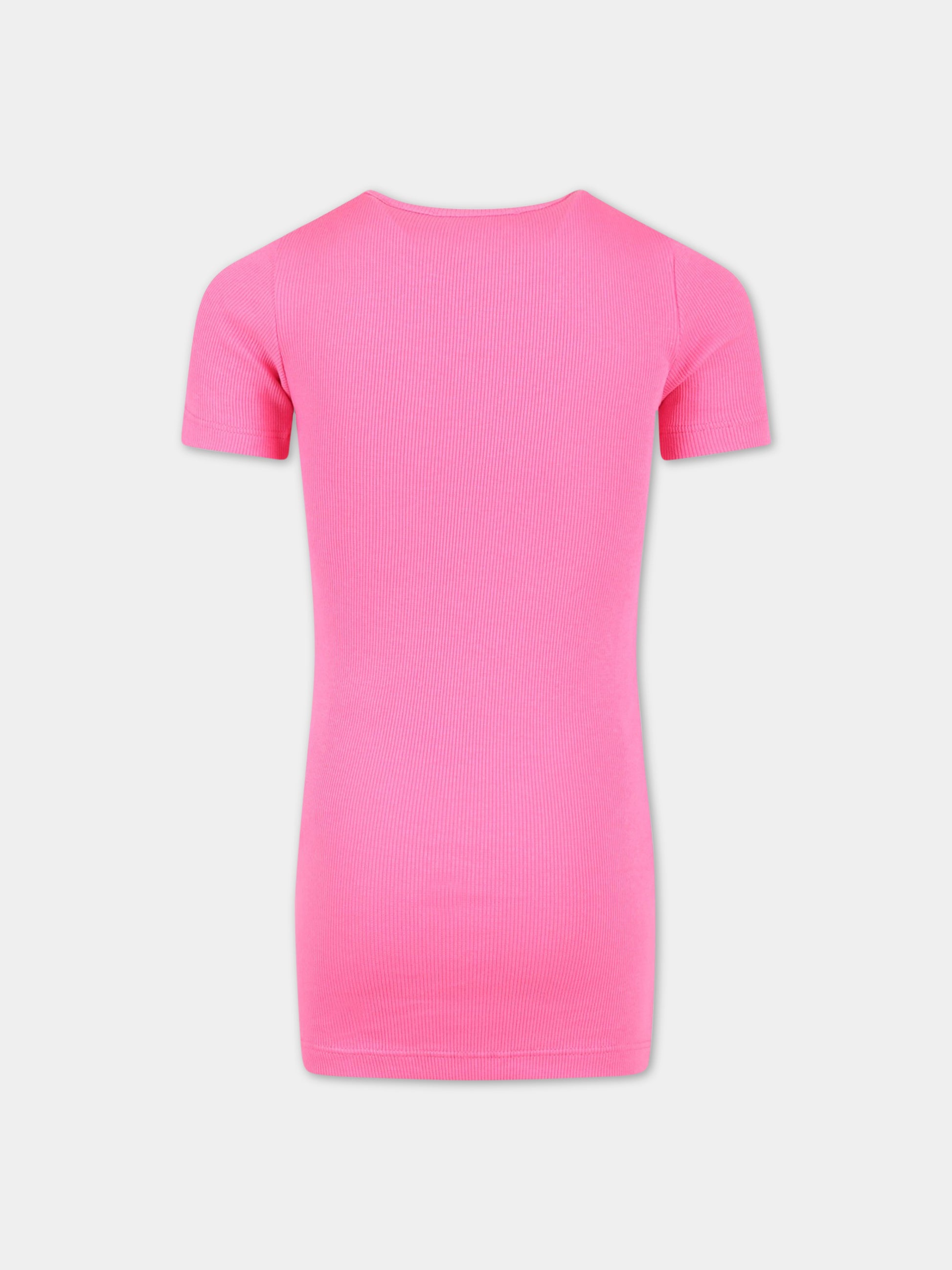 Vestito fucsia per bambina con logo bianco,Off White,OGDB035S23JER0013201