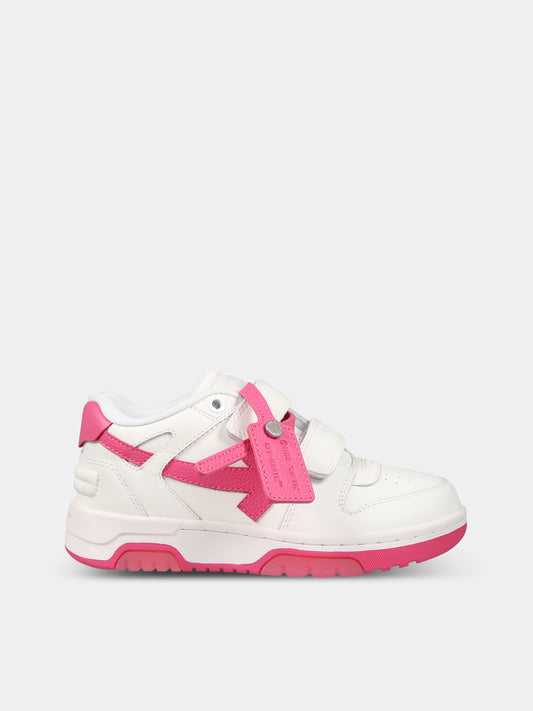 Sneakers bianco per bambina con iconica freccia,Off White,OGIA005S23LEA0010132