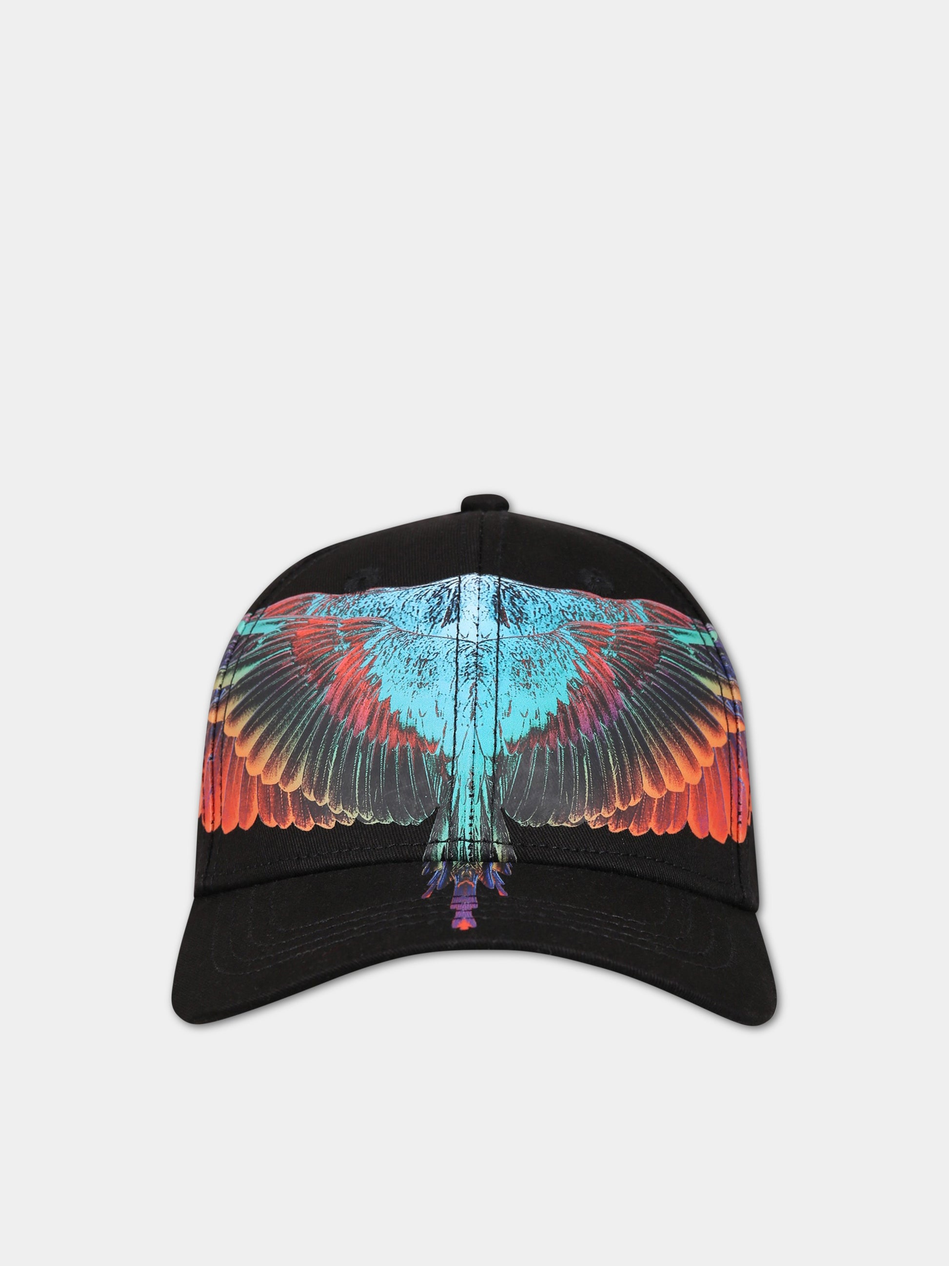 Cappello nero per bambino con iconica stampa,Marcelo Burlon Kids,CBLB001S23FAB0021025