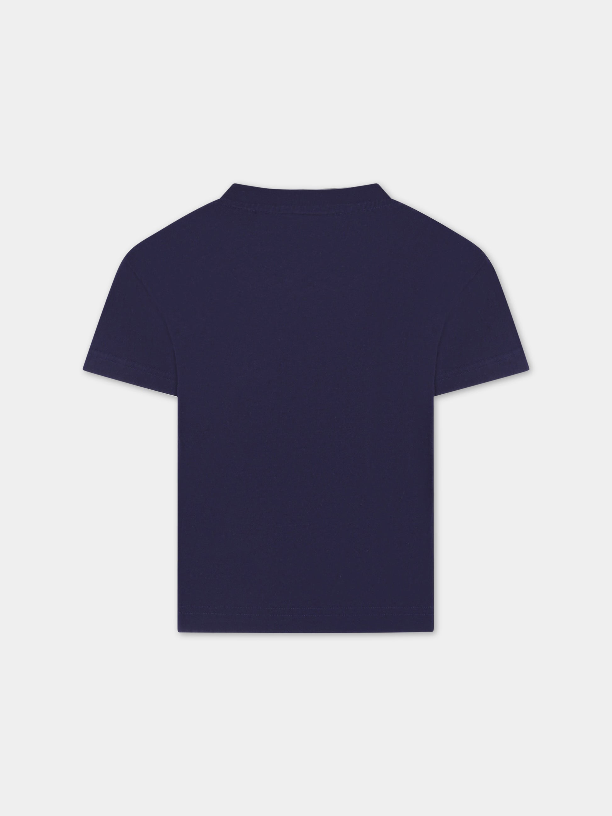 T-shirt blu per bambino con Smiley,Palm Angels,PBAA001S23JER0024615