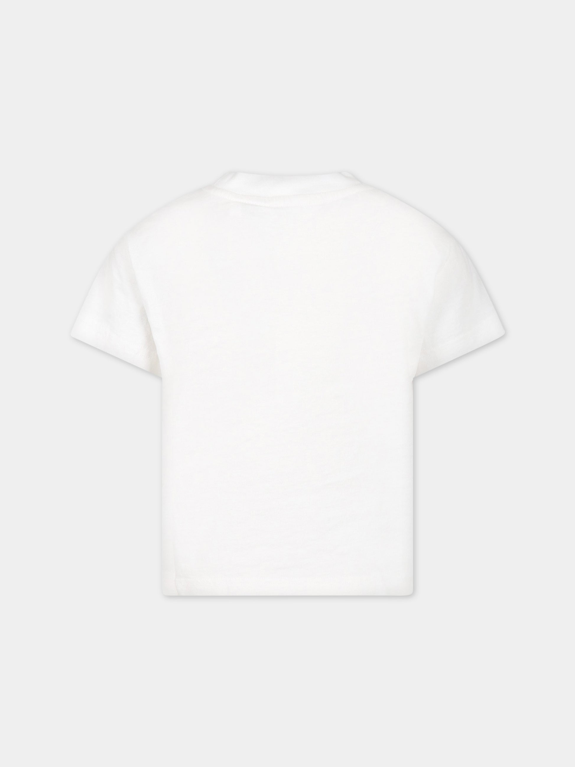 T-shirt bianca per bambino con stampa logo,Palm Angels,PBAA003C99JER0010160