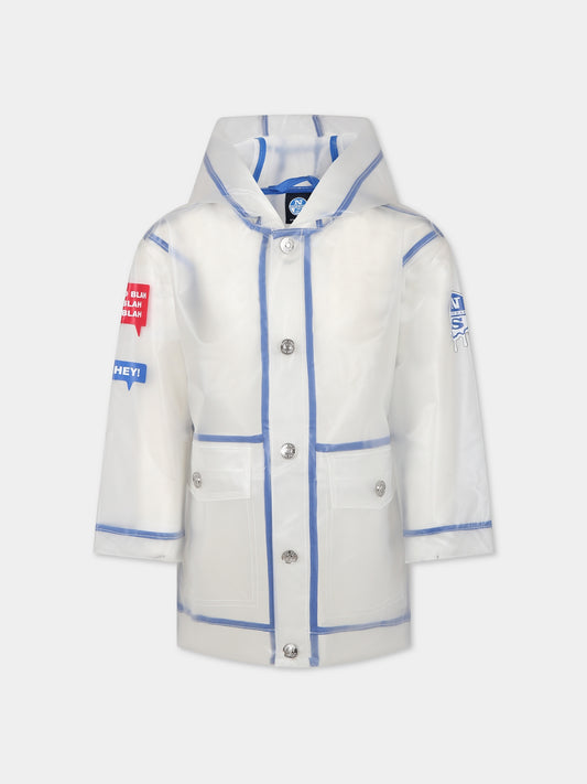 Giubbotto bianco per bambino con stampa e logo,North Sails,701903 000 C001