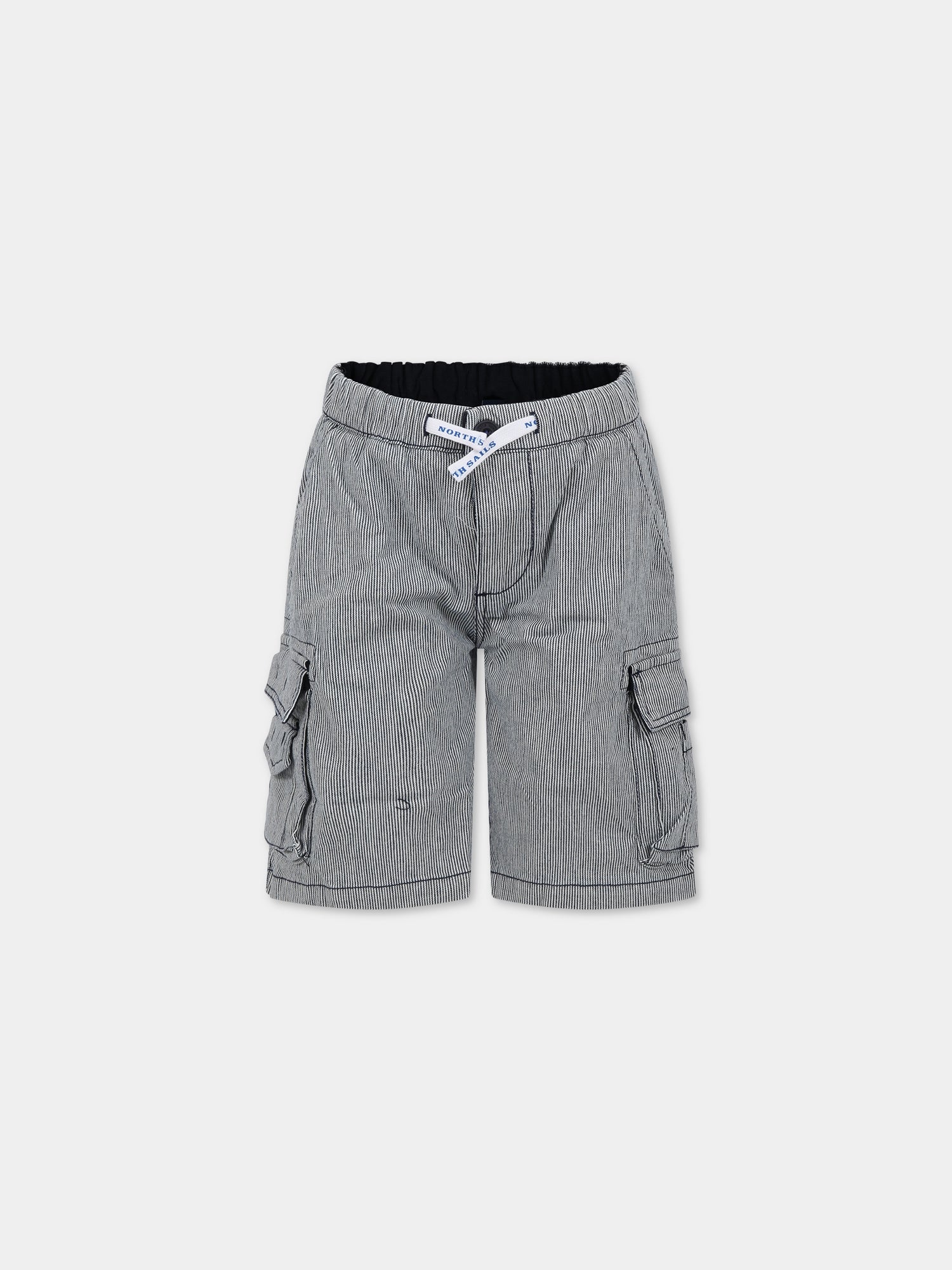 Shorts multicolor per bambino con logo,North Sails,775376 000 C001