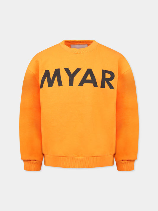 Felpa arancione per bambino con logo,Myar,MY0026 MY040 MY206