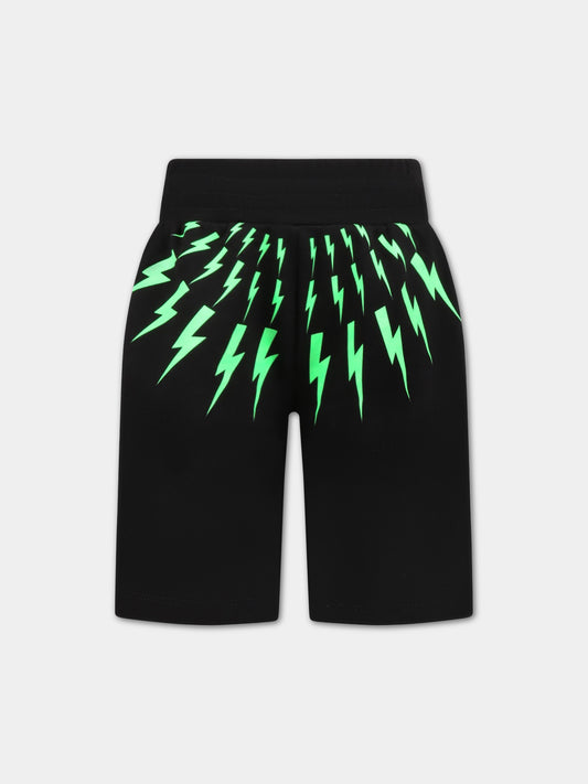 Shorts neri per bambino on saette,Neil Barrett Kids,033625 110/48