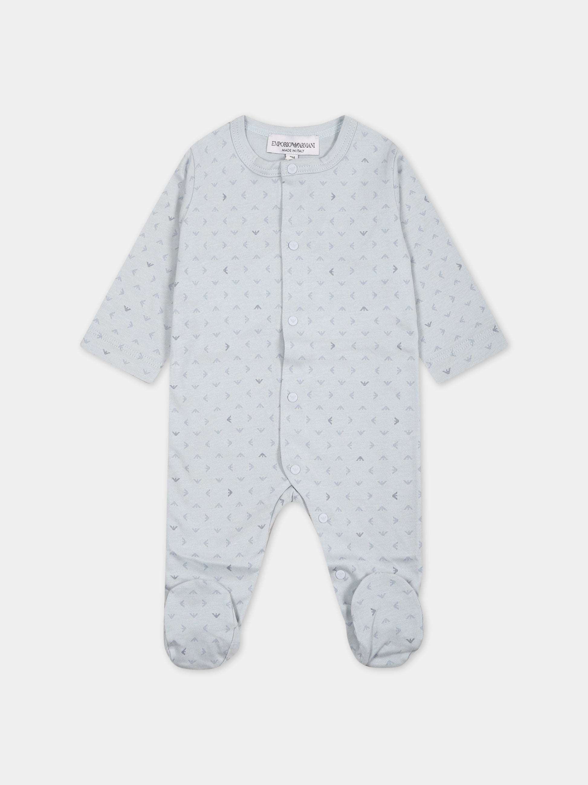 Set per neonato celeste con logo,Armani Junior,8NNV47 NJ05Z F705