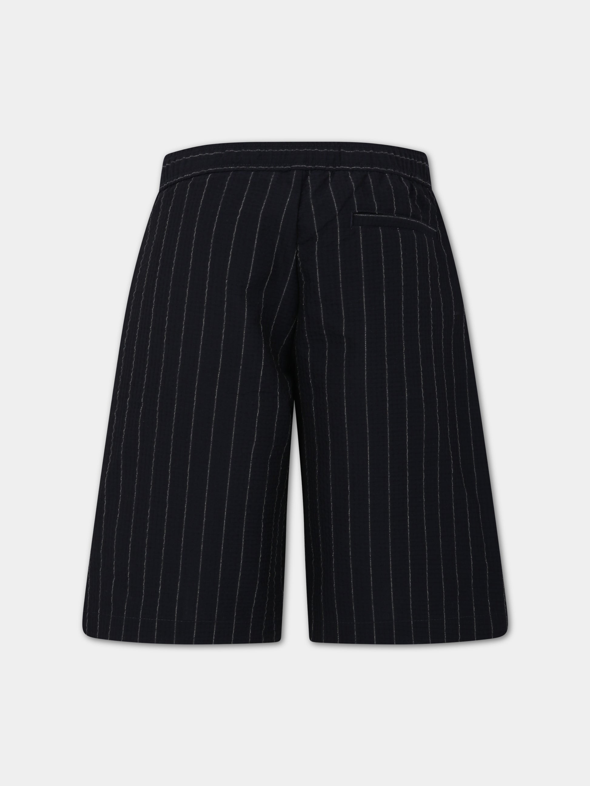 Shorts blu per bambino con logo iconico aquilotto,Armani Junior,3R4SJ2 4N7TZ F924