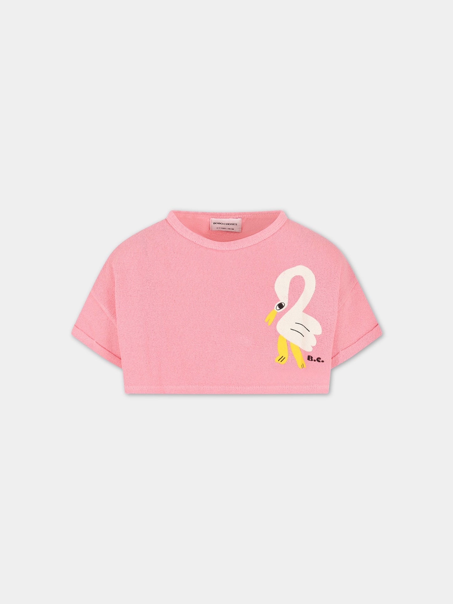 Felpa rosa per bambina con logo,Bobo Choses,123AC032