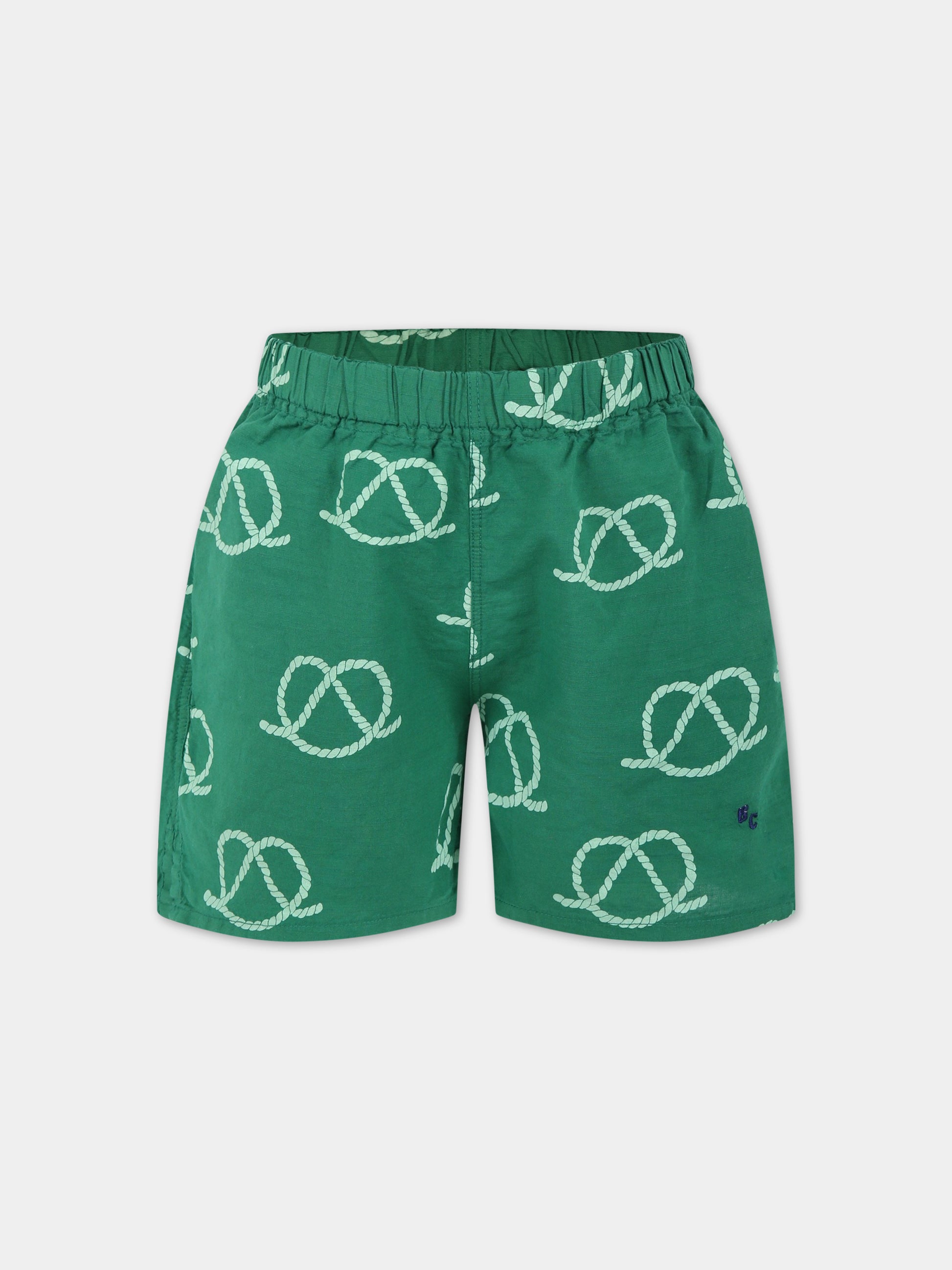 Shorts verde per bambino con logo,Bobo Choses,123AC078
