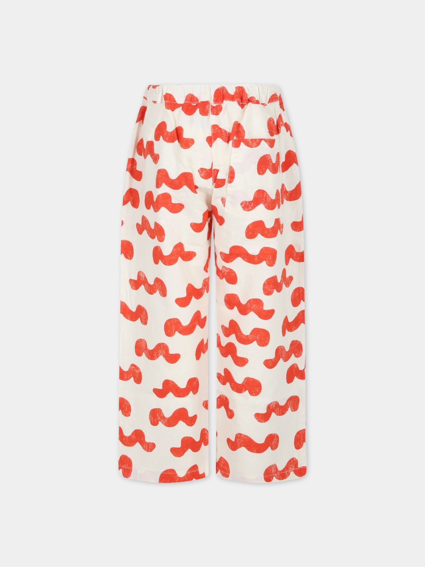 Pantaloni avorio per bambino con onde rosse,Bobo Choses,123AC094