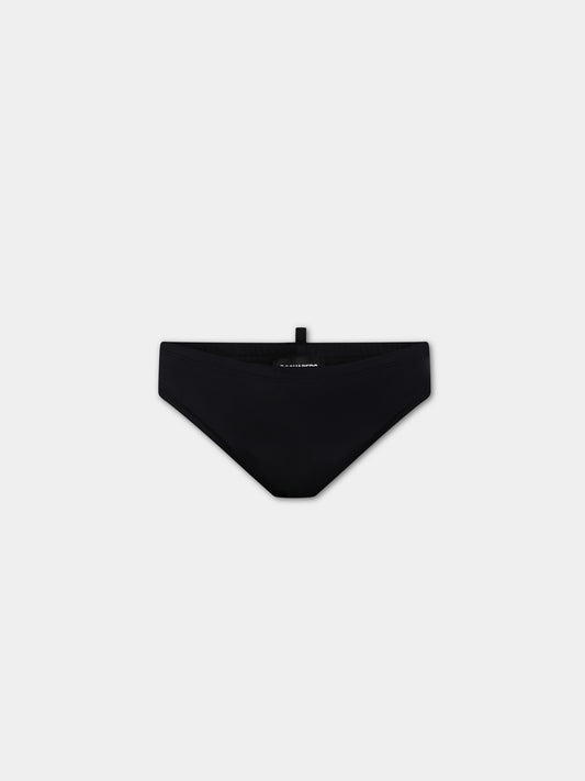 Slip-mare nero per bambino con logo,Dsquared2,DQ1686 D000V DQ900