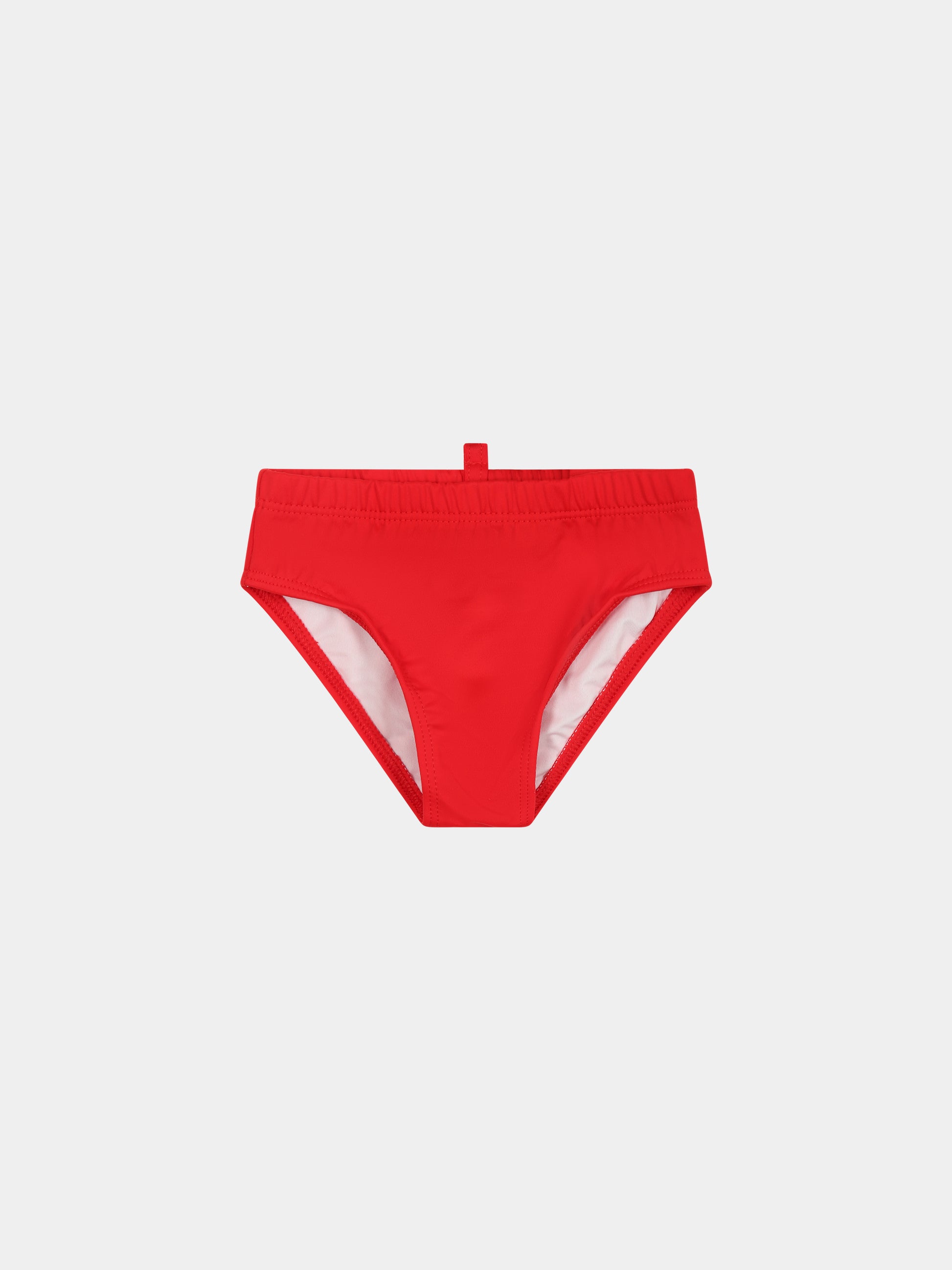 Slip-mare rosso per bambino con logo,Dsquared2,DQ1785 D0A4F DQ413