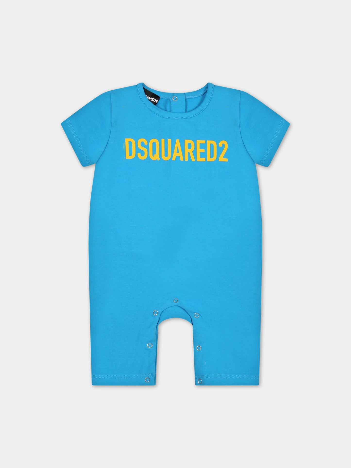 Pagliaccetto azzurro per neonato con logo,Dsquared2,DQ1776 D0A46 DQ817