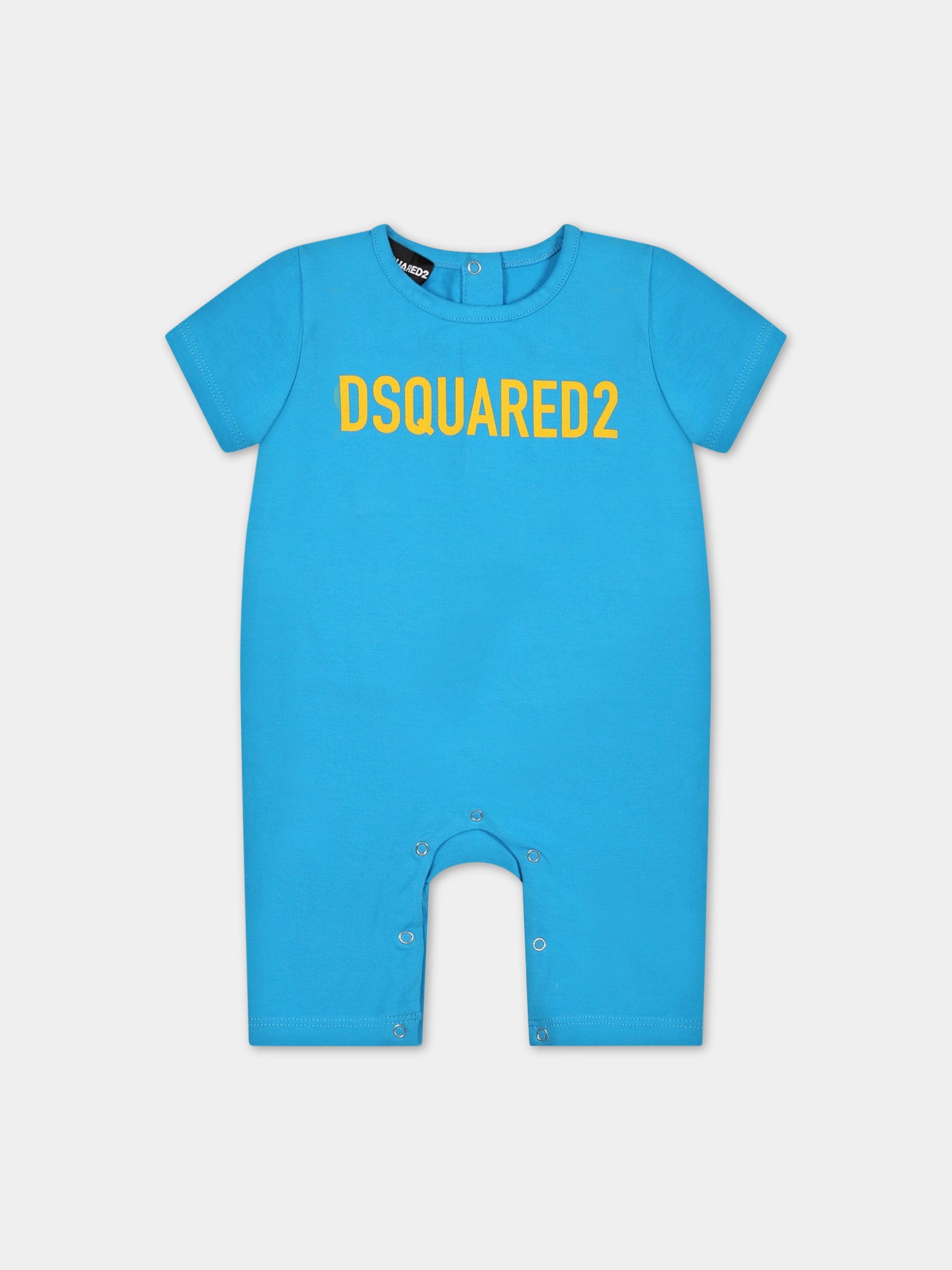 Pagliaccetto azzurro per neonato con logo,Dsquared2,DQ1776 D0A46 DQ817