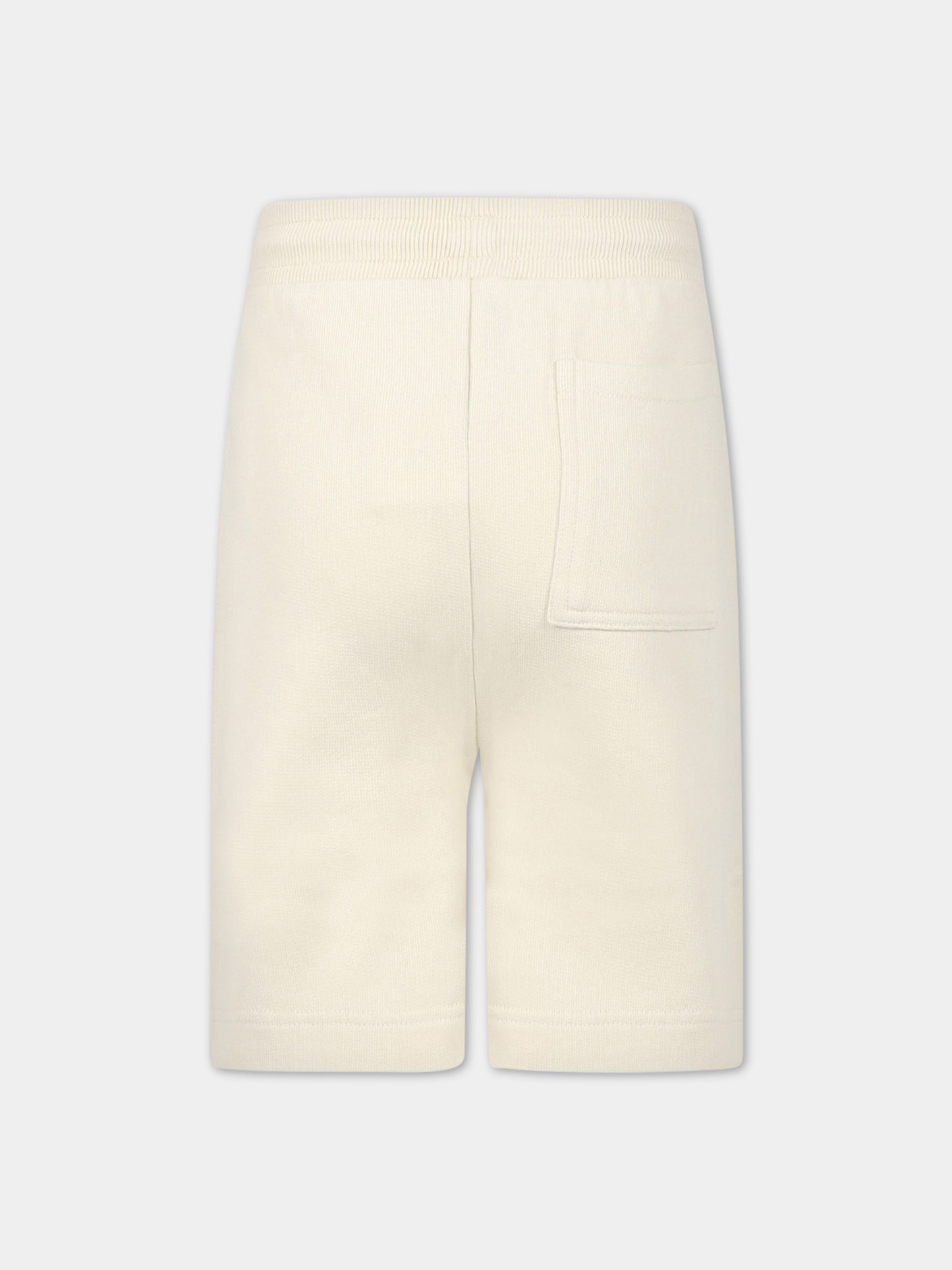 Shorts avorio per bambino con logo,Bonpoint,S03BBEW00008 003A