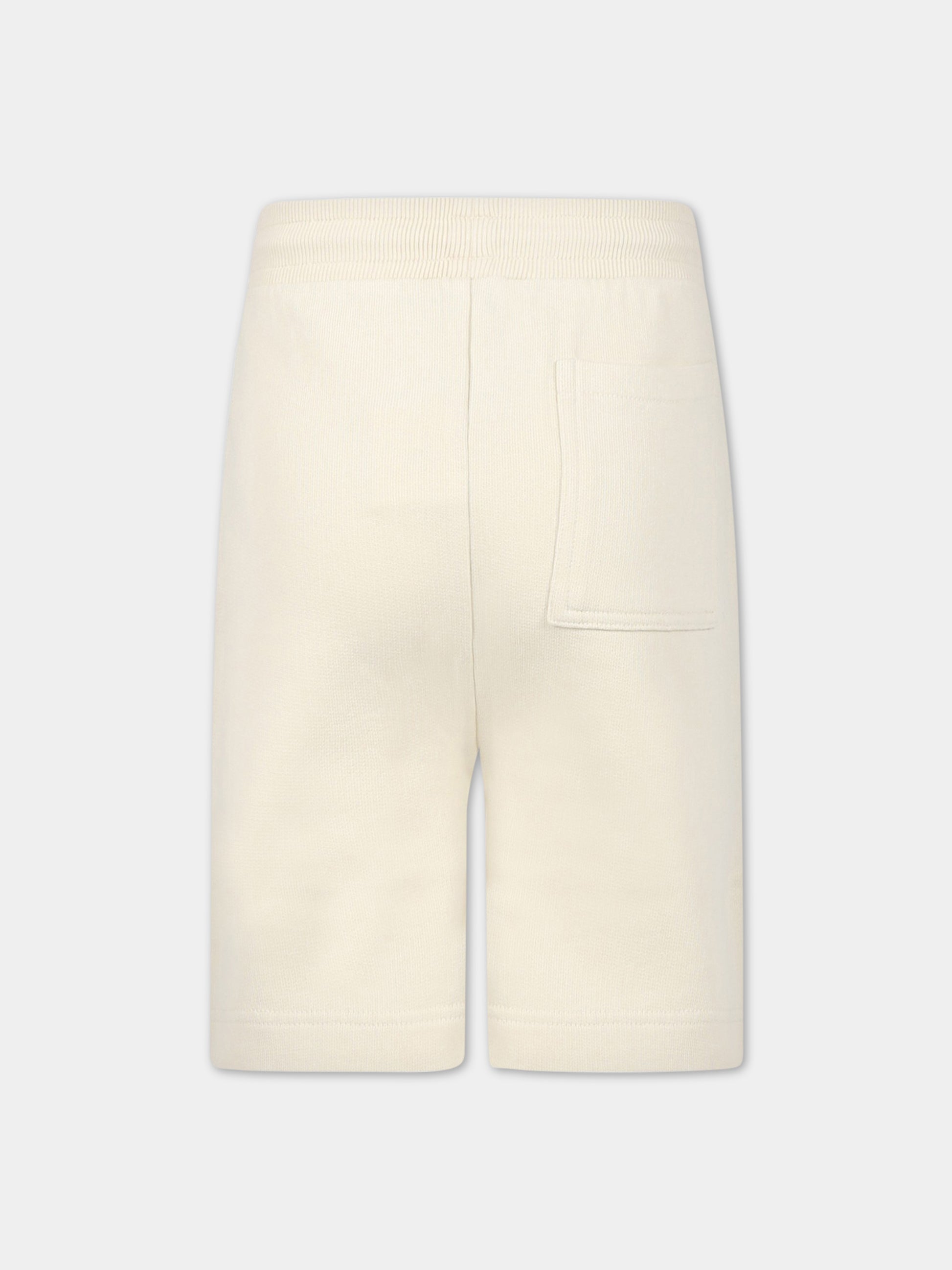 Shorts avorio per bambino con logo,Bonpoint,S03BBEW00008 003A