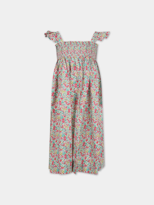 Vestito multicolor per bambina con stampa liberty,Bonpoint,S03GDRW00002 544A
