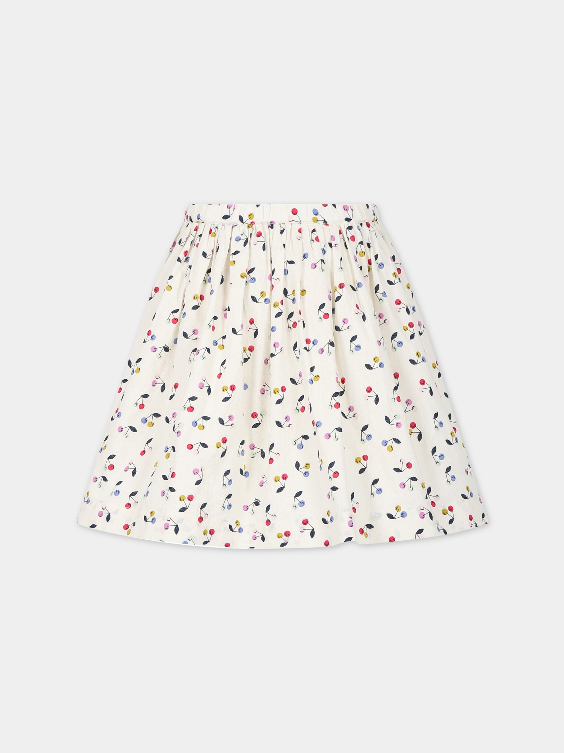Gonna avorio per bambina con ciliegie,Bonpoint,S03GSKW00008 680