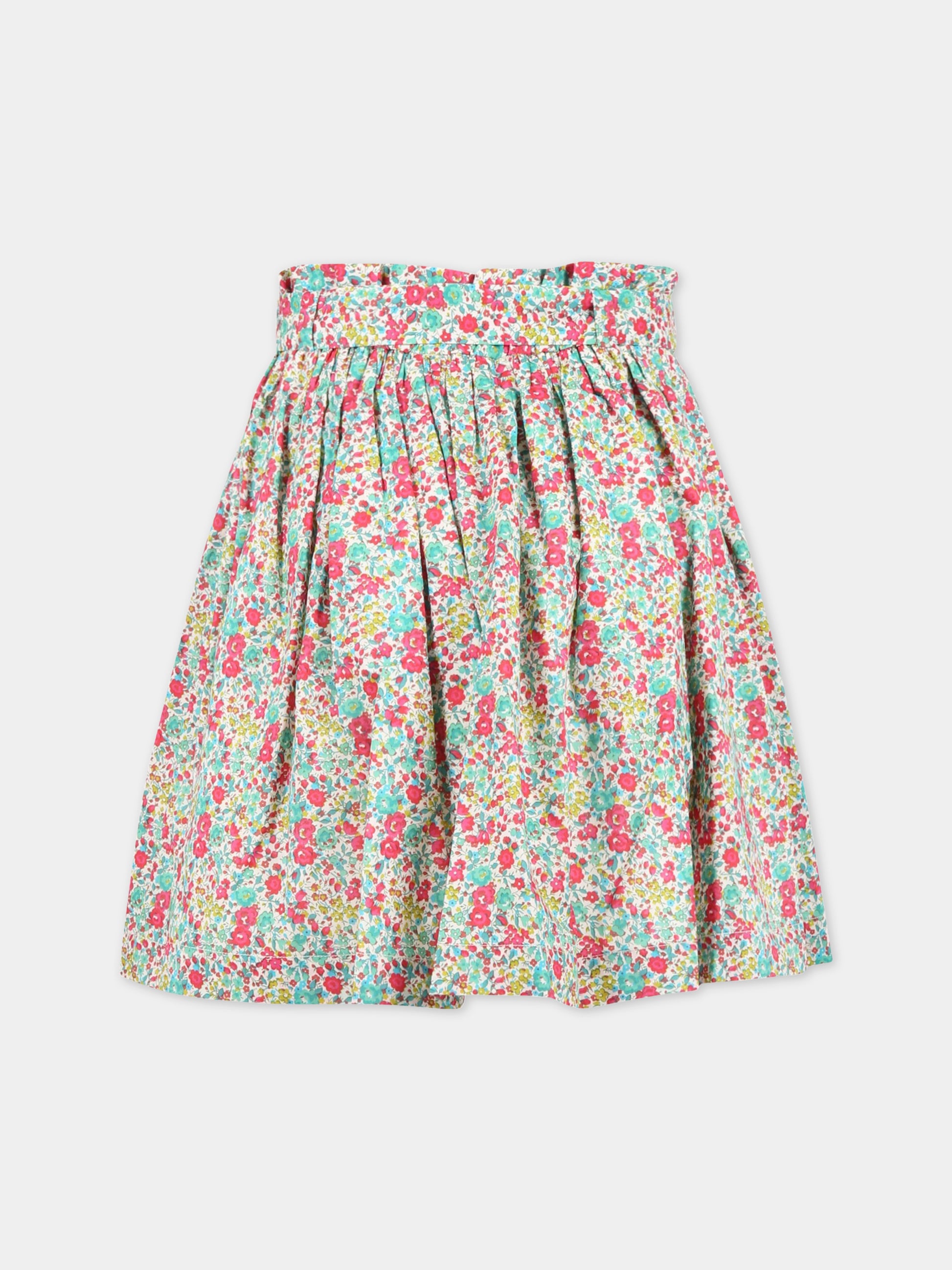 Gonna multicolor per bambina con stampa Liberty,Bonpoint,S03GSKW00010 544A