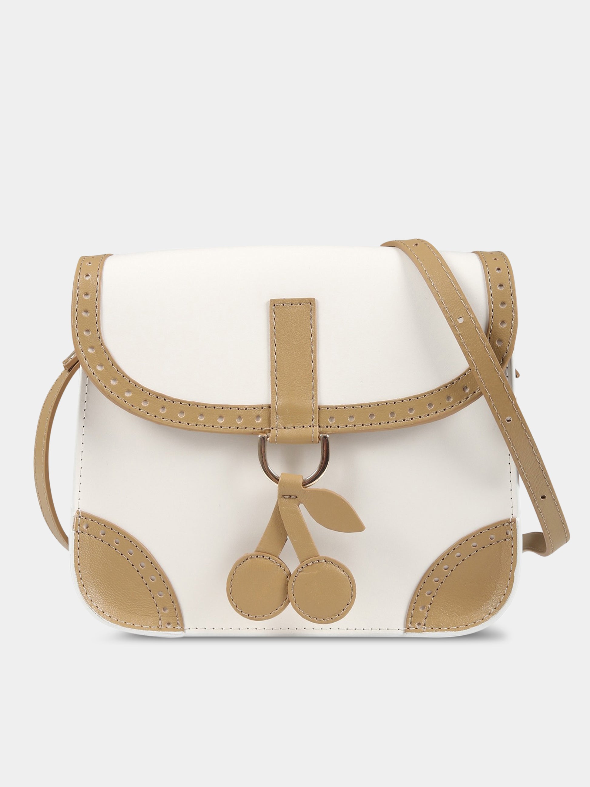 Borsa bianca per bambina con iconiche ciliegie,Bonpoint,S03GBAL00001 002