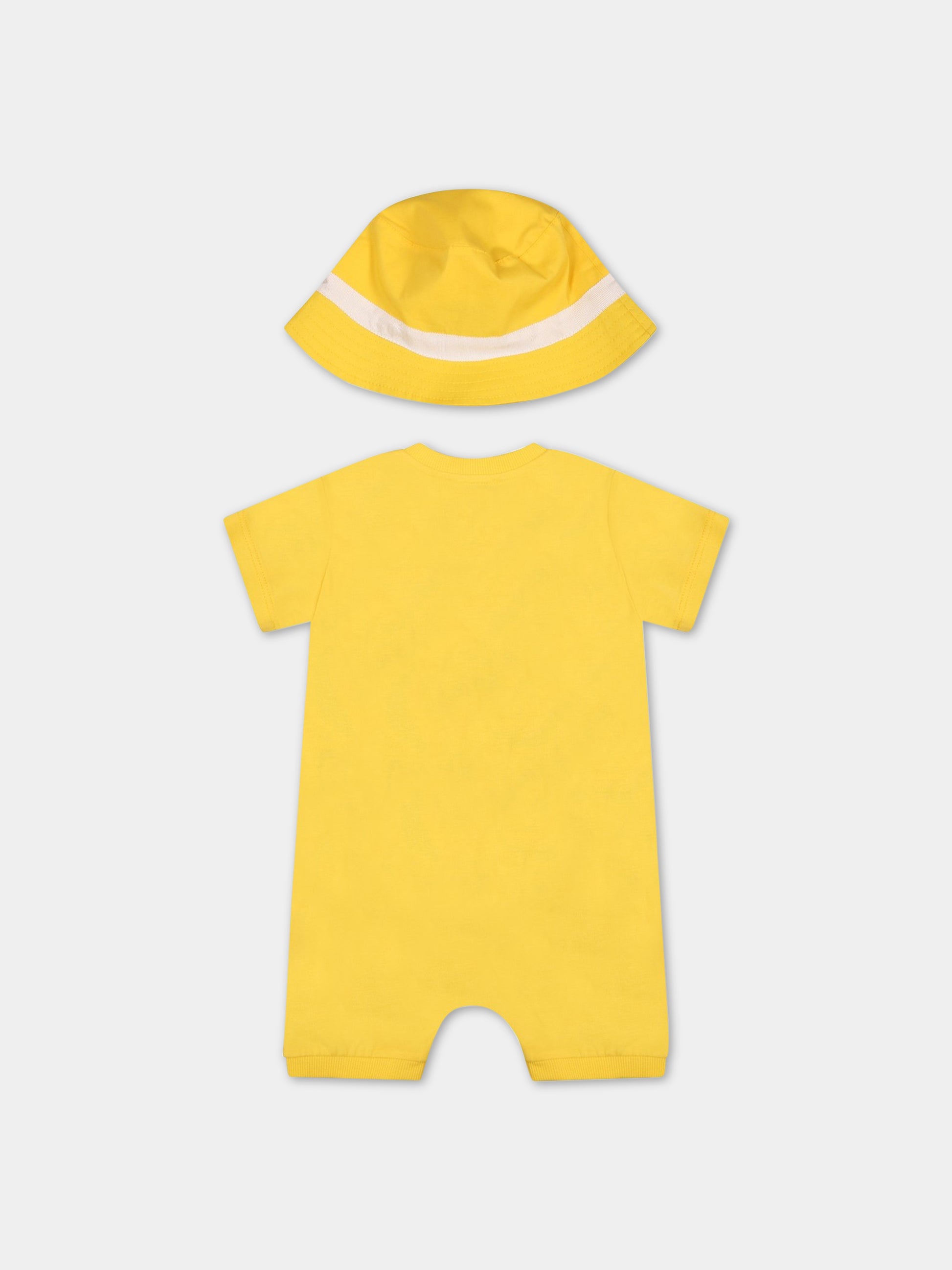 Set giallo per neonati con stampa e Teddy Bear,Moschino Kids,MUY04T LAA24 50162
