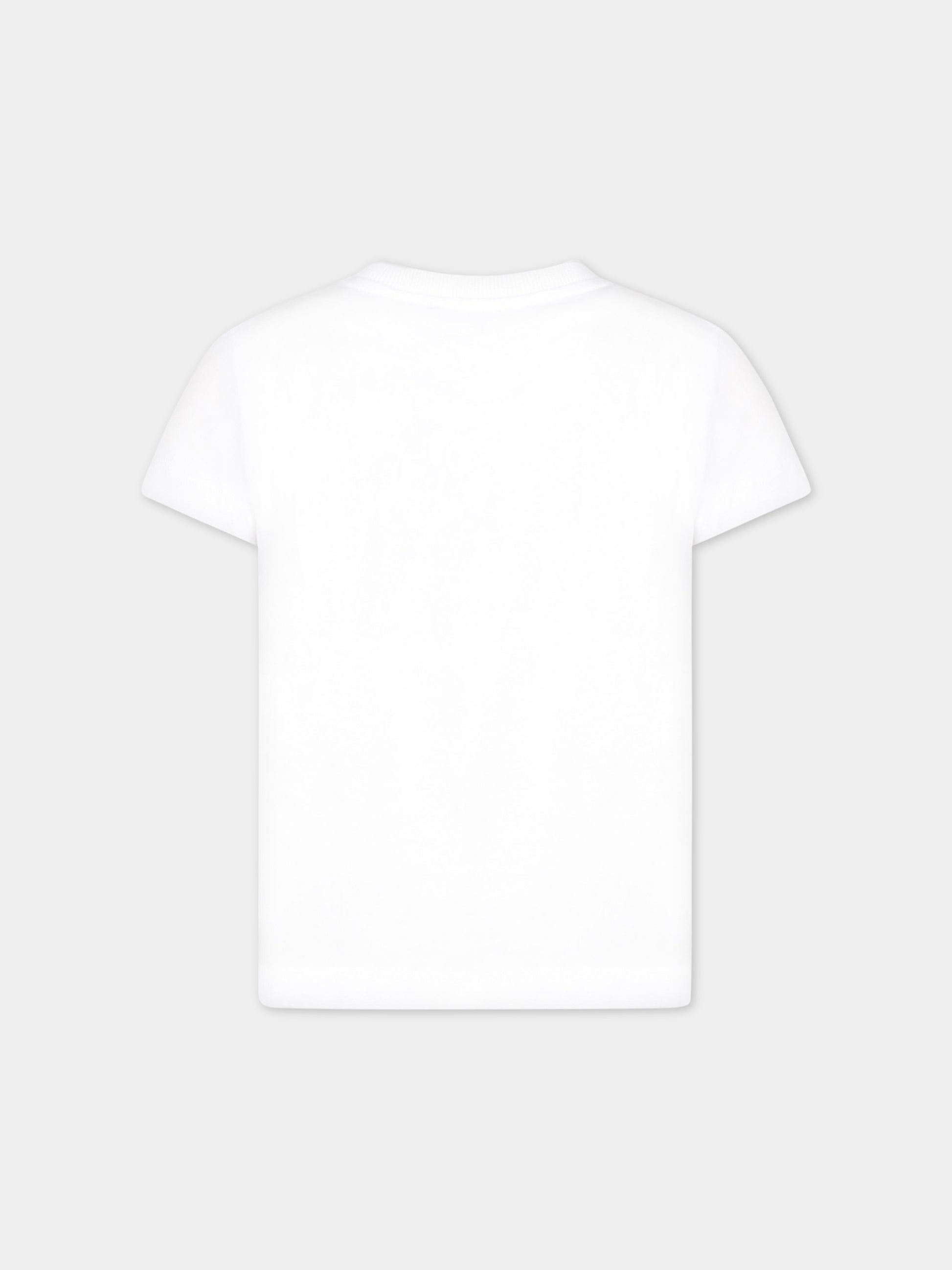 T-shirt bianca per bambino con Teddy Bear sul petto,Moschino Kids,HNM03U LAA02 10101