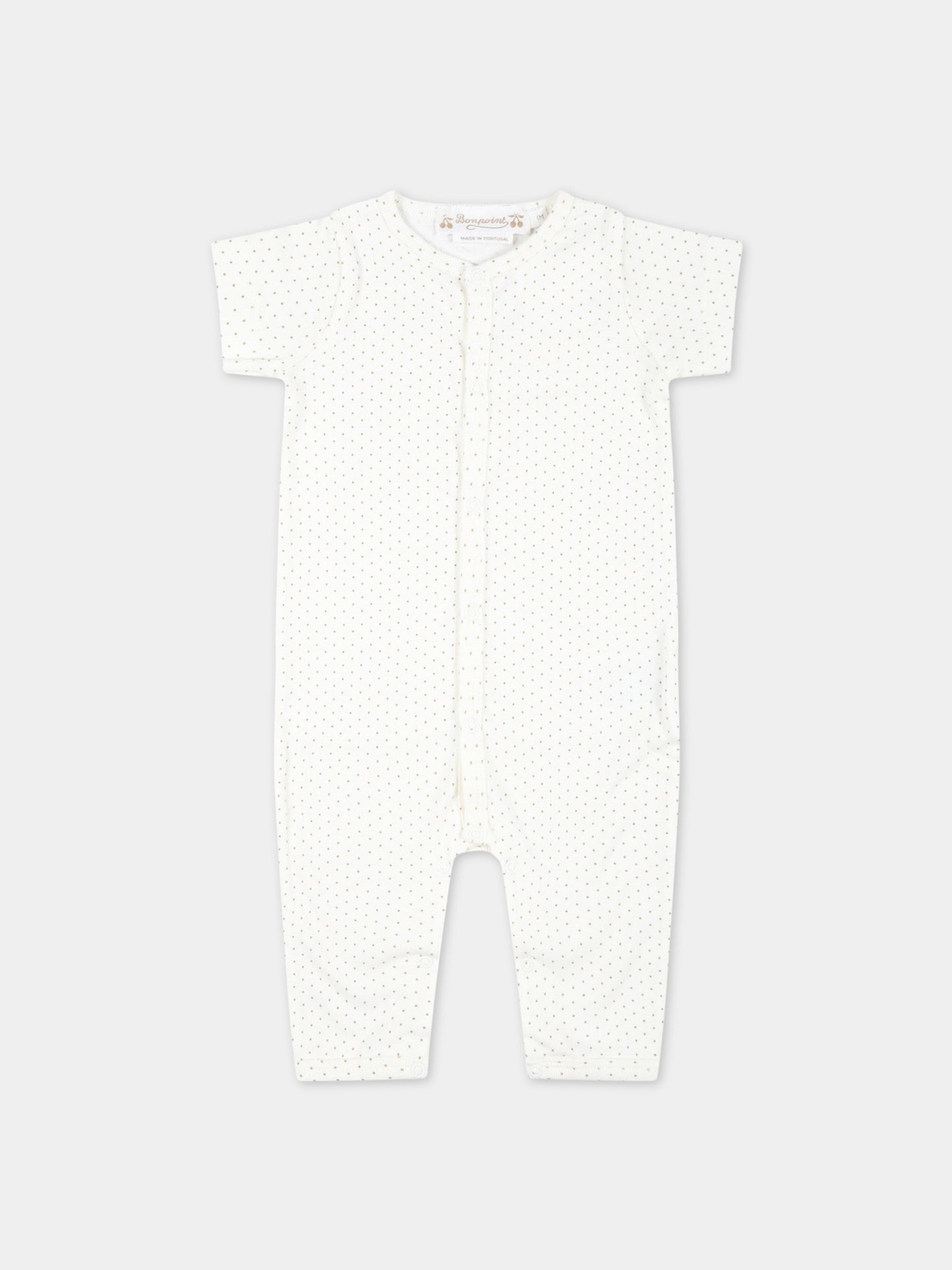Tutina avorio per neonata con pois beige,Bonpoint,S03YOVK00050 766B