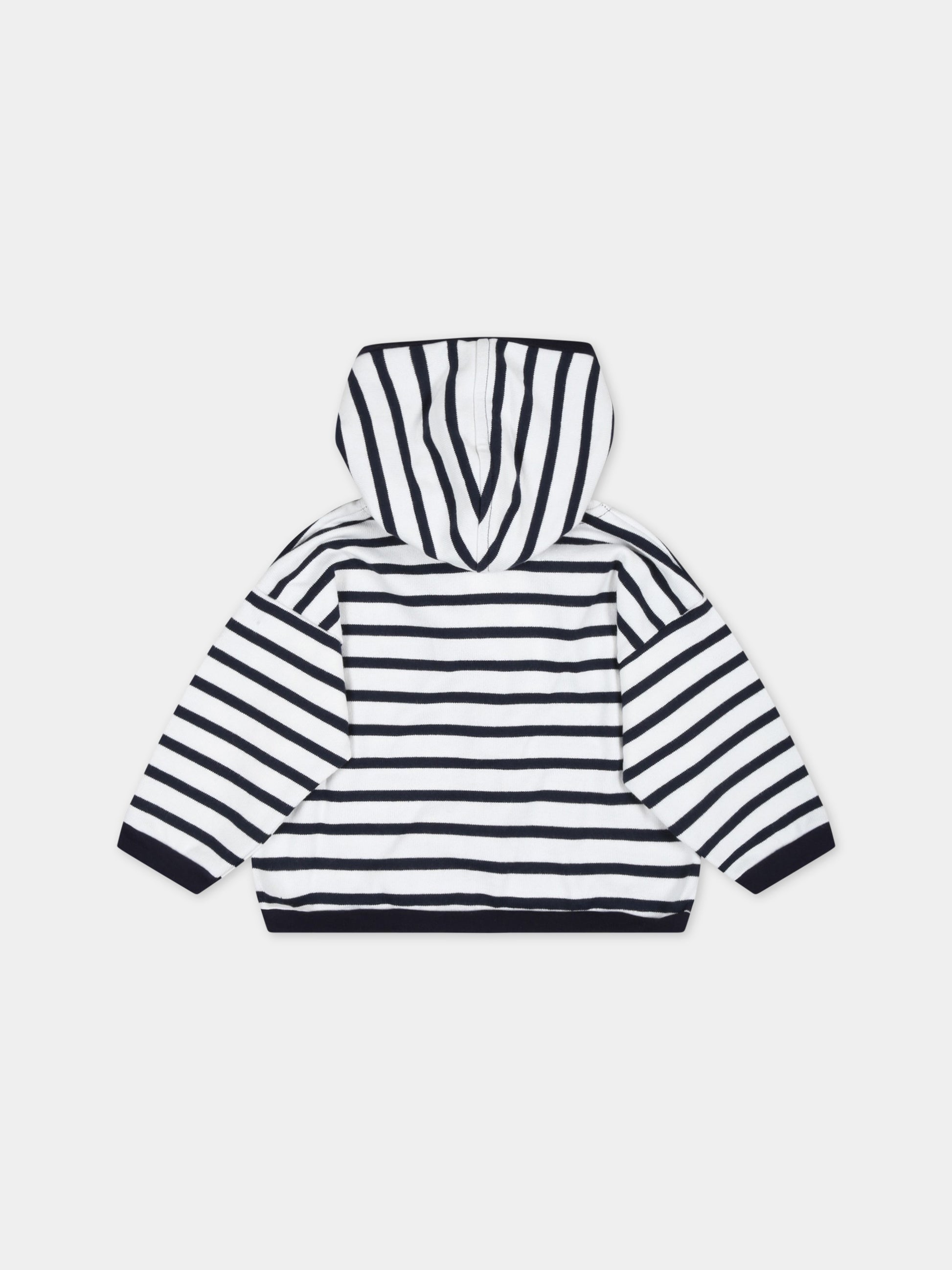 Felpa multicolor per bambino con logo,Petit Bateau,A072S MARSHMALLOW/SMOKING