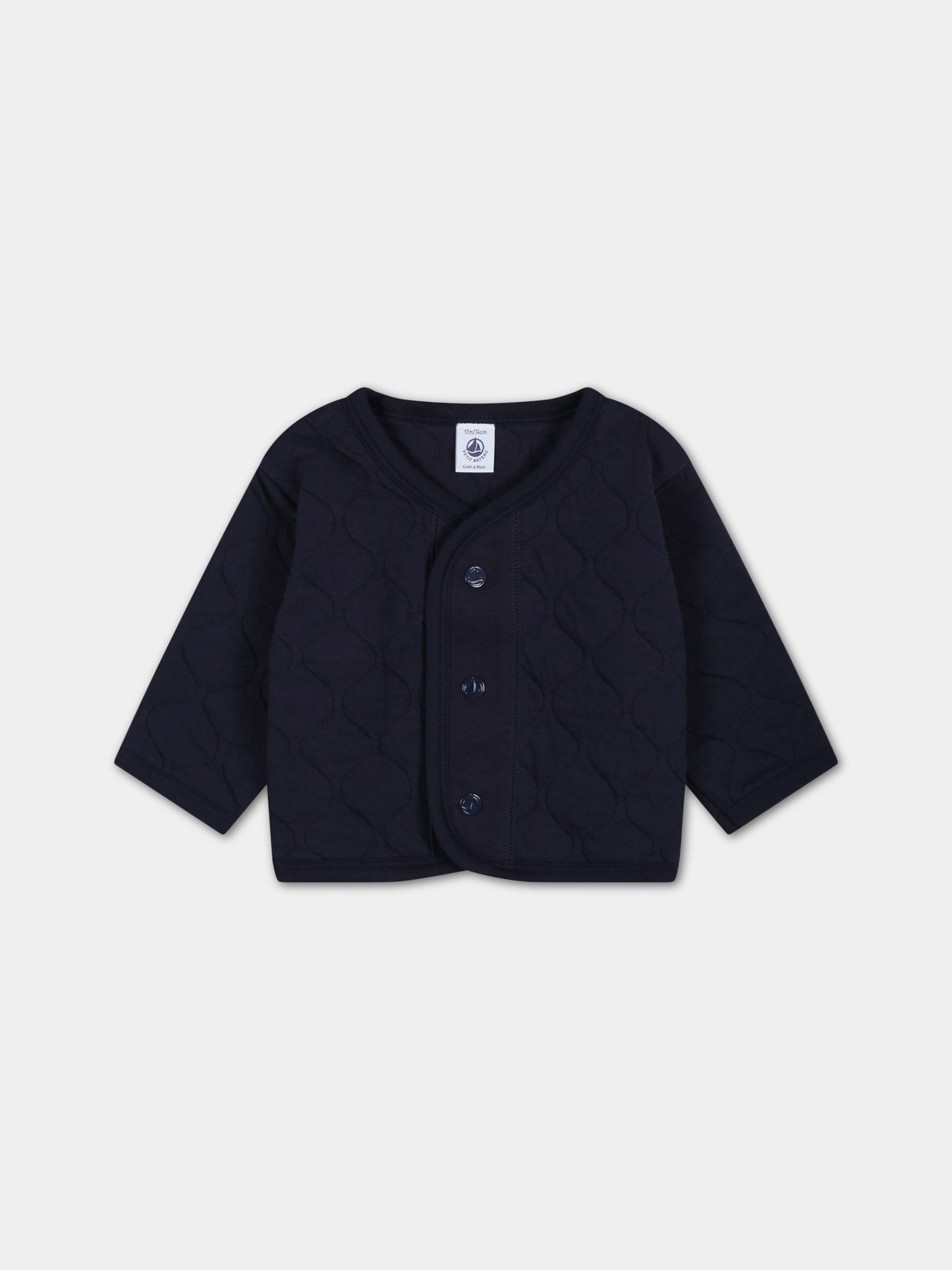 Cardigan blu per neonato,Petit Bateau,A0779 SMOKING