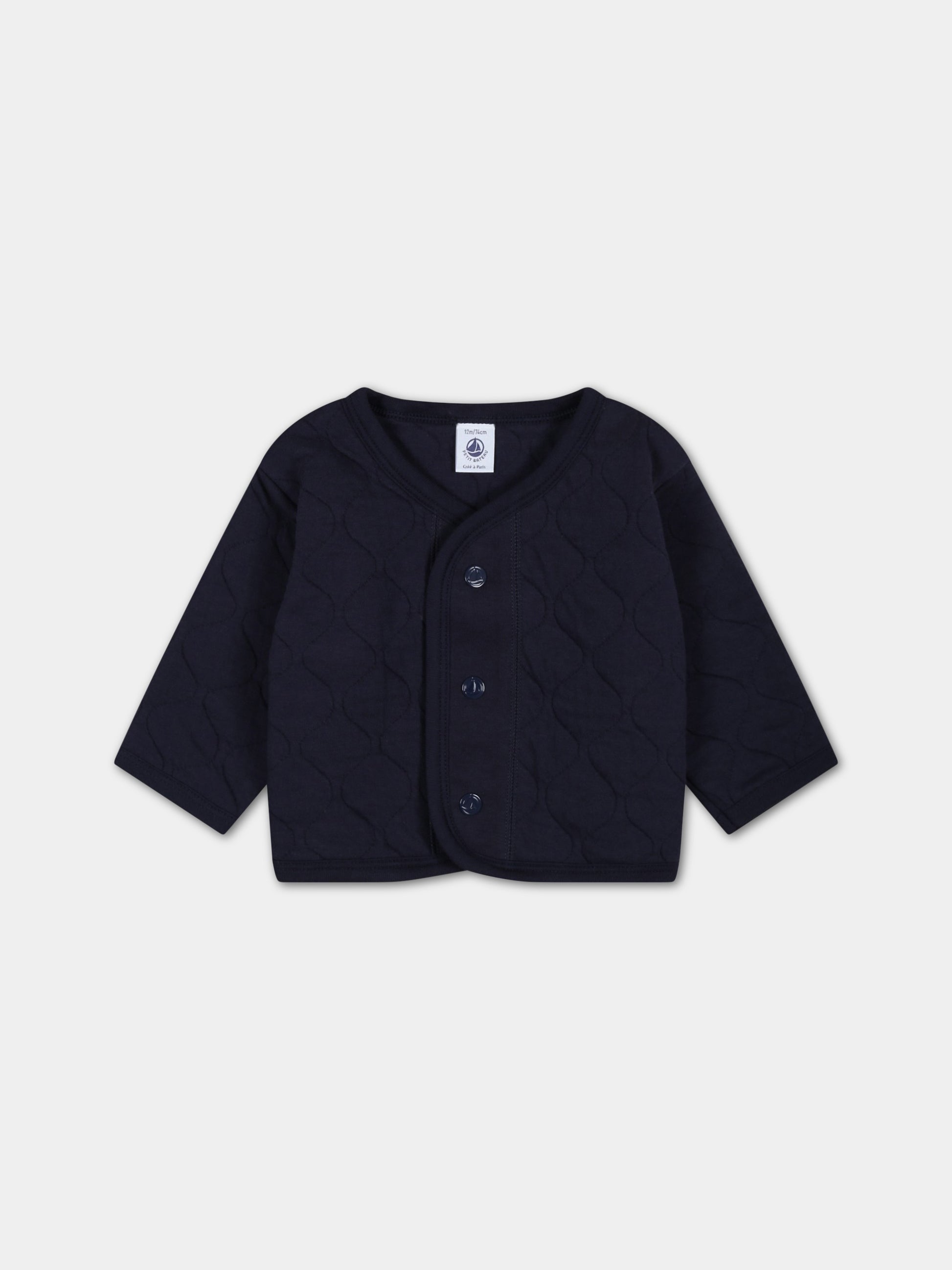 Cardigan blu per neonato,Petit Bateau,A0779 SMOKING