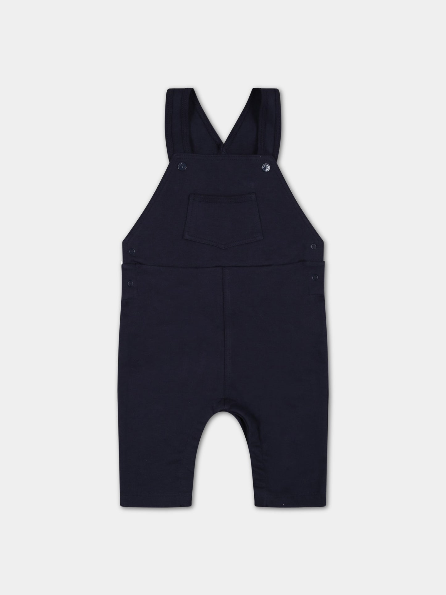 Salopette blu per neonato,Petit Bateau,A0783 SMOKING
