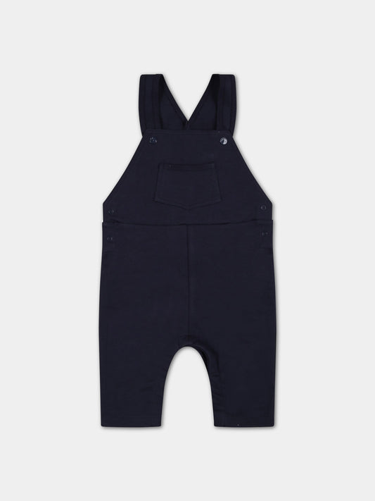 Salopette blu per neonato,Petit Bateau,A0783 SMOKING