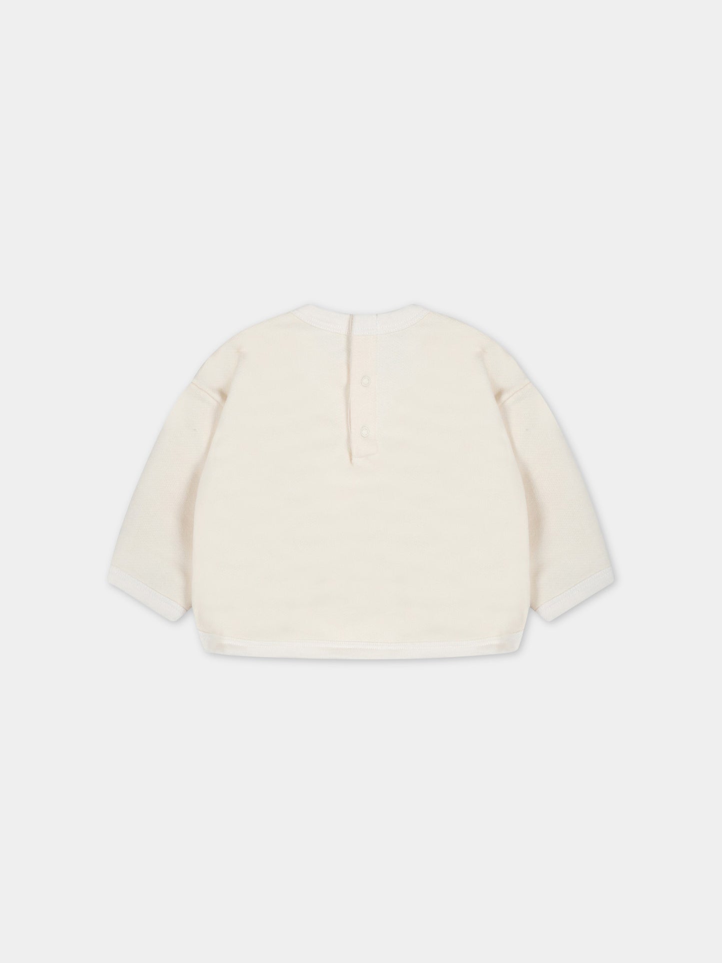 Felpa beige per neonato con logo rosso,Petit Bateau,A07NO AVALANCHE