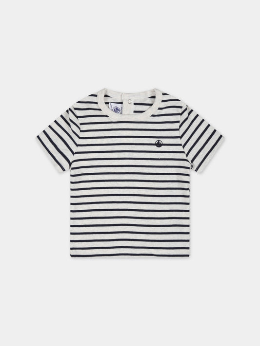 T-shirt multicolor per neonato con logo,Petit Bateau,A076X MONTELIMAR/PEPS