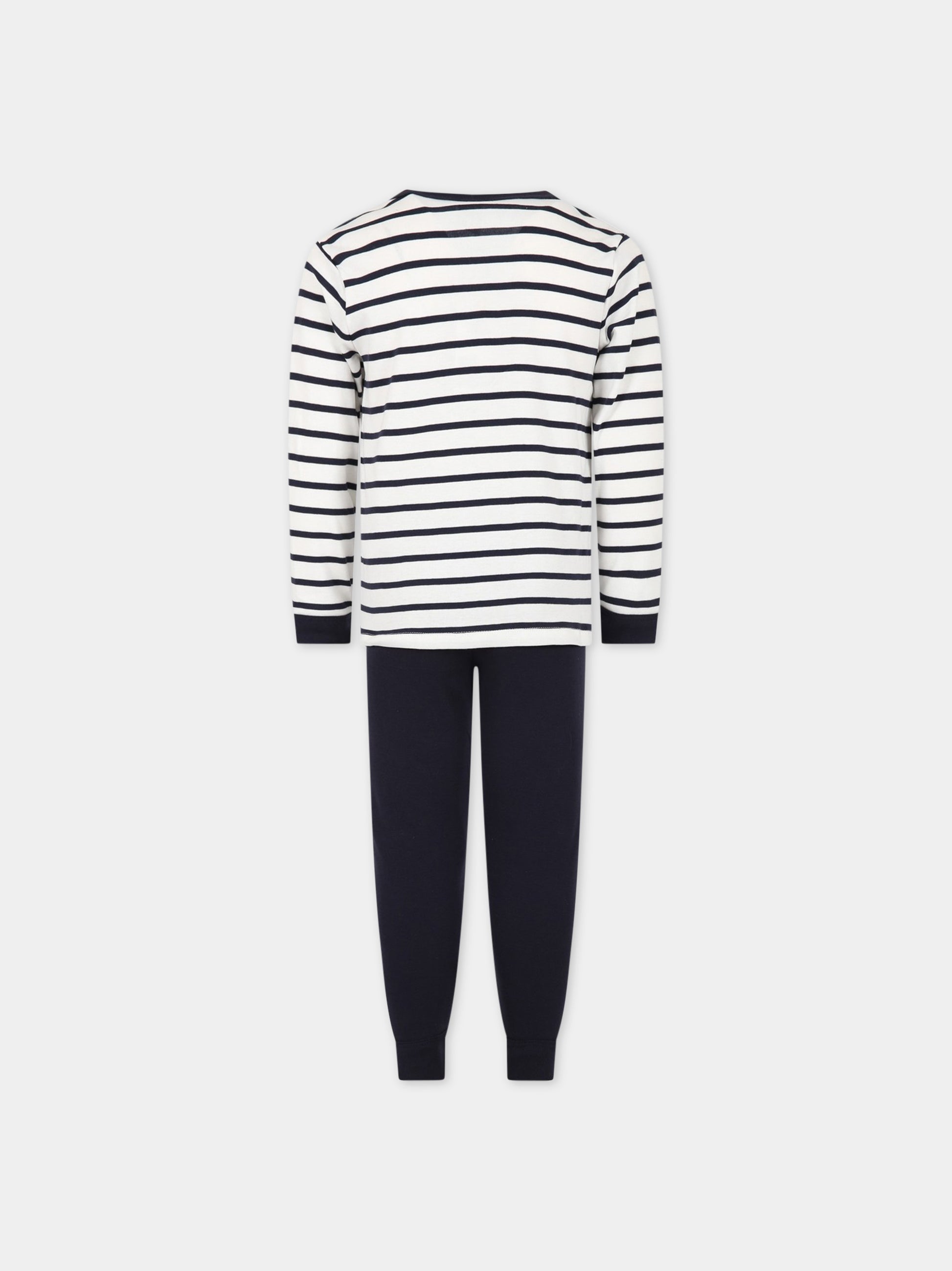 Pigiama multicolor per bambino con stampa logo,Petit Bateau,A01DE MARSHMALLOW/SMOKING