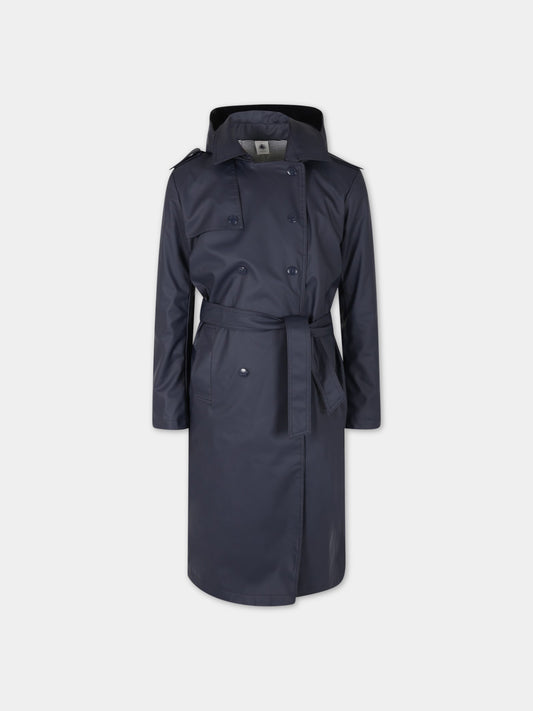 Trench blu  donna,Petit Bateau,A06N1 SMOKING