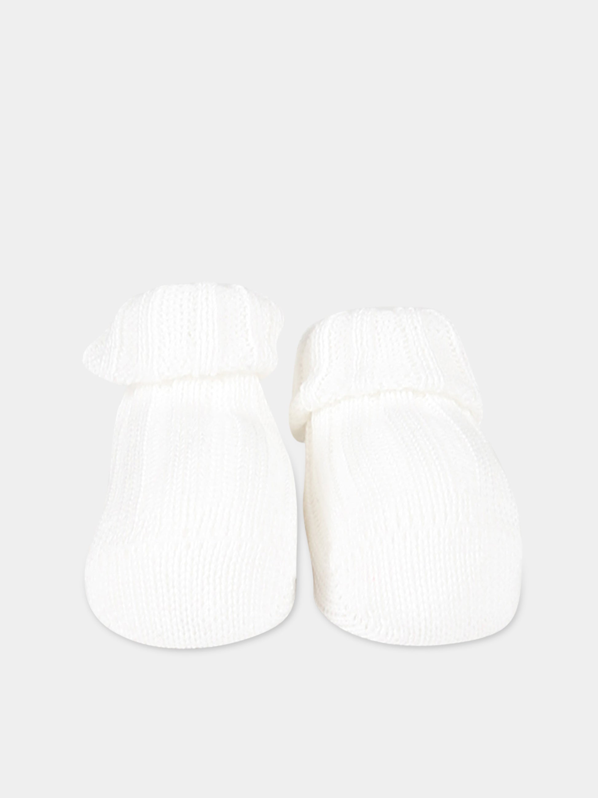Babbucce bianche per neonati,Scaldacuore,NE34 BIANCO