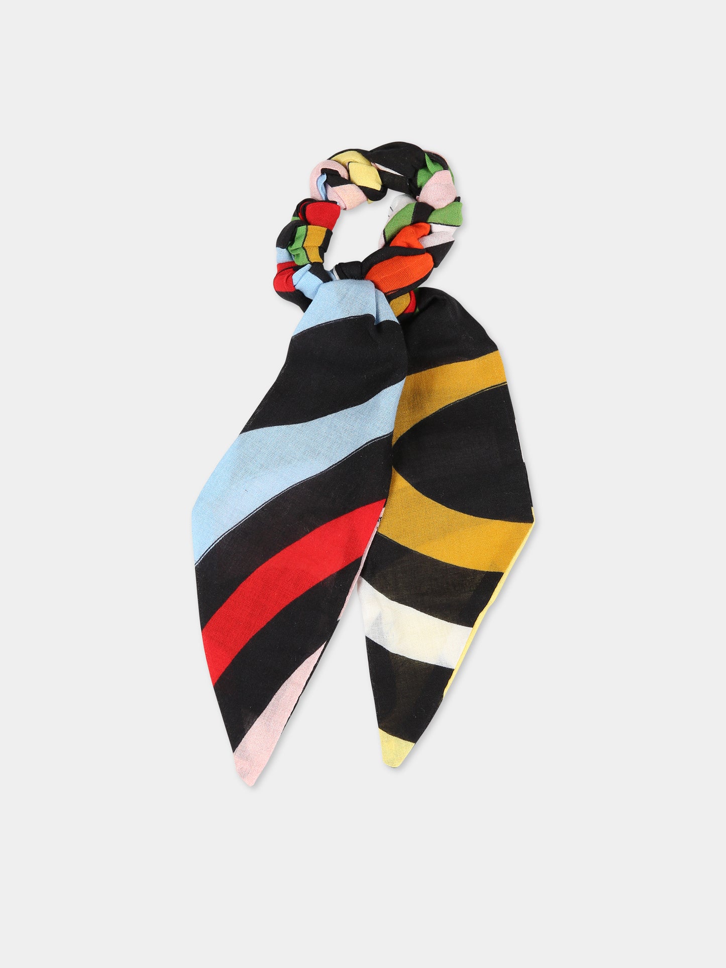 Elastico multicolor per bambina con stampa logo,Emilio Pucci Junior,PS0D84 M0025 930MC