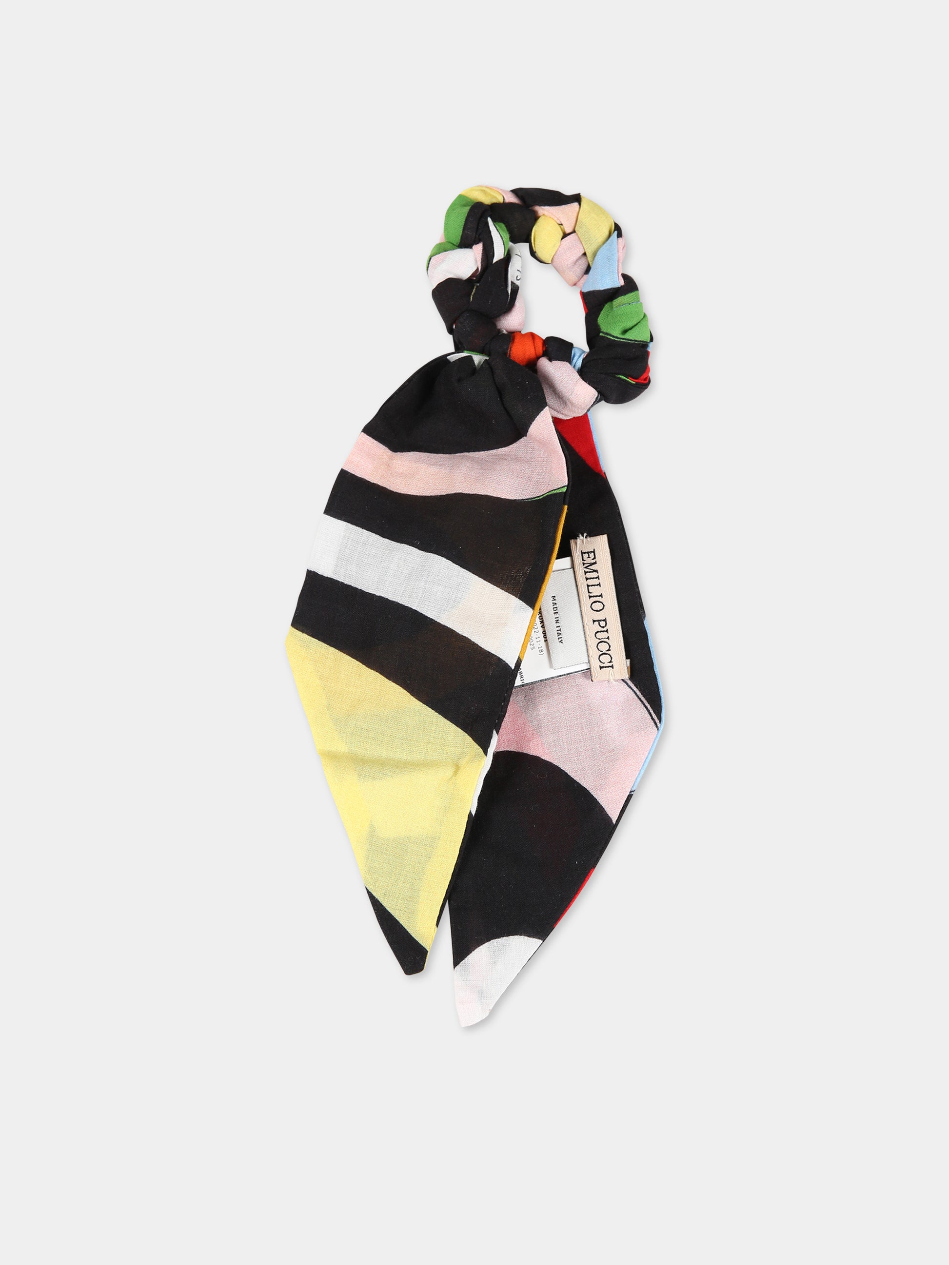 Elastico multicolor per bambina con stampa logo,Emilio Pucci Junior,PS0D84 M0025 930MC
