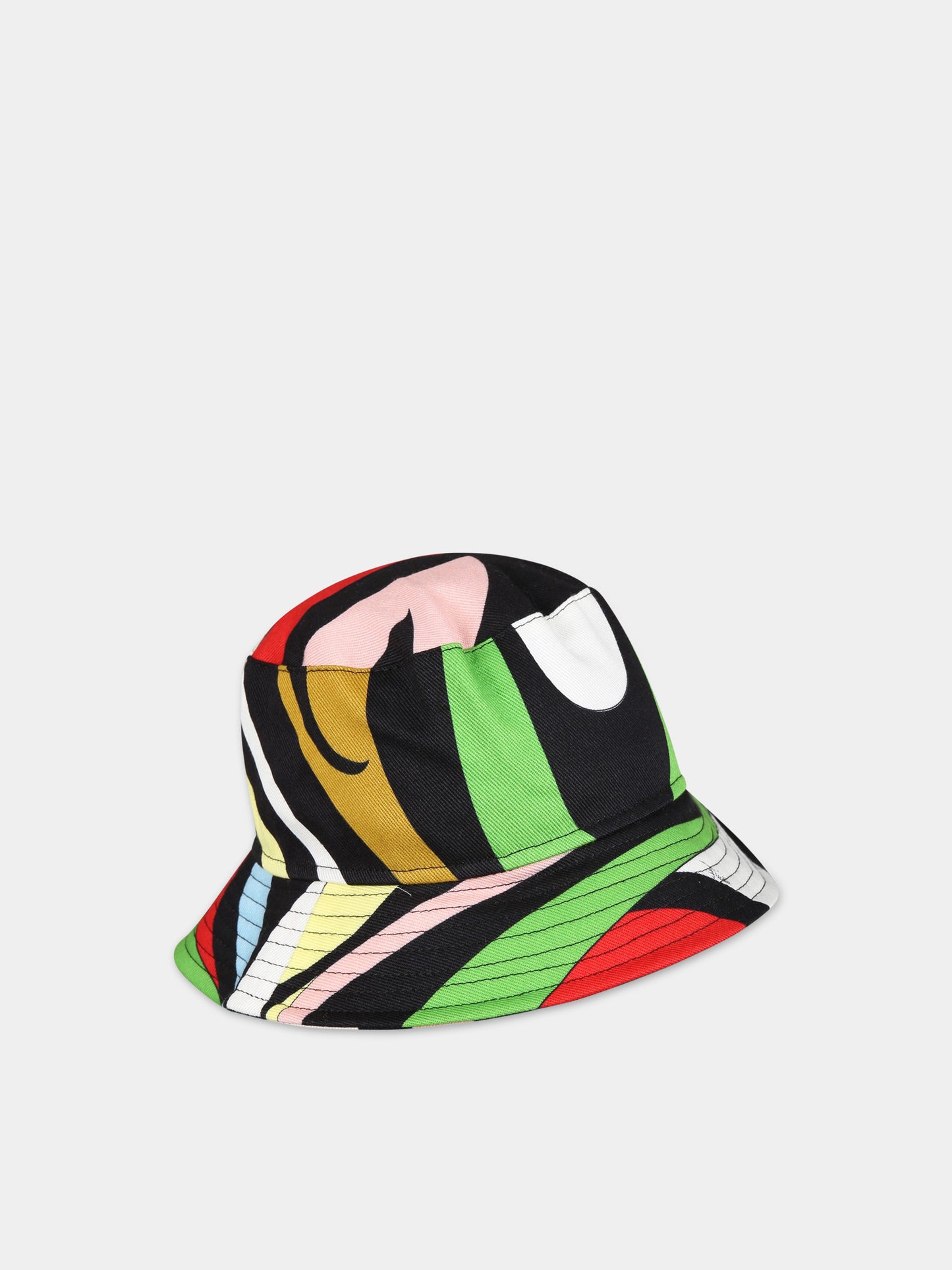 Cloche multicolor per bambina con stampa e logo,Emilio Pucci Junior,PS0C37 G0106 930MC