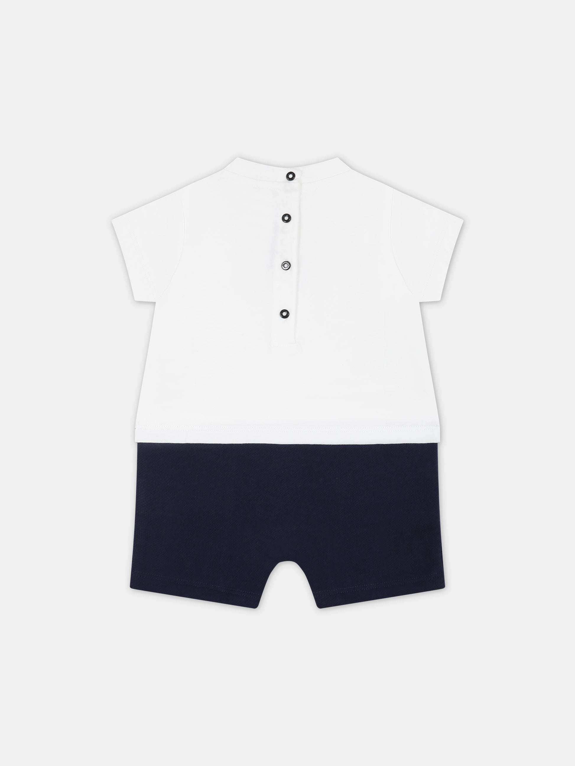 Pagliaccetto multicolor per neonati con logo,Balmain Kids,BSA521 Z0001 100BL