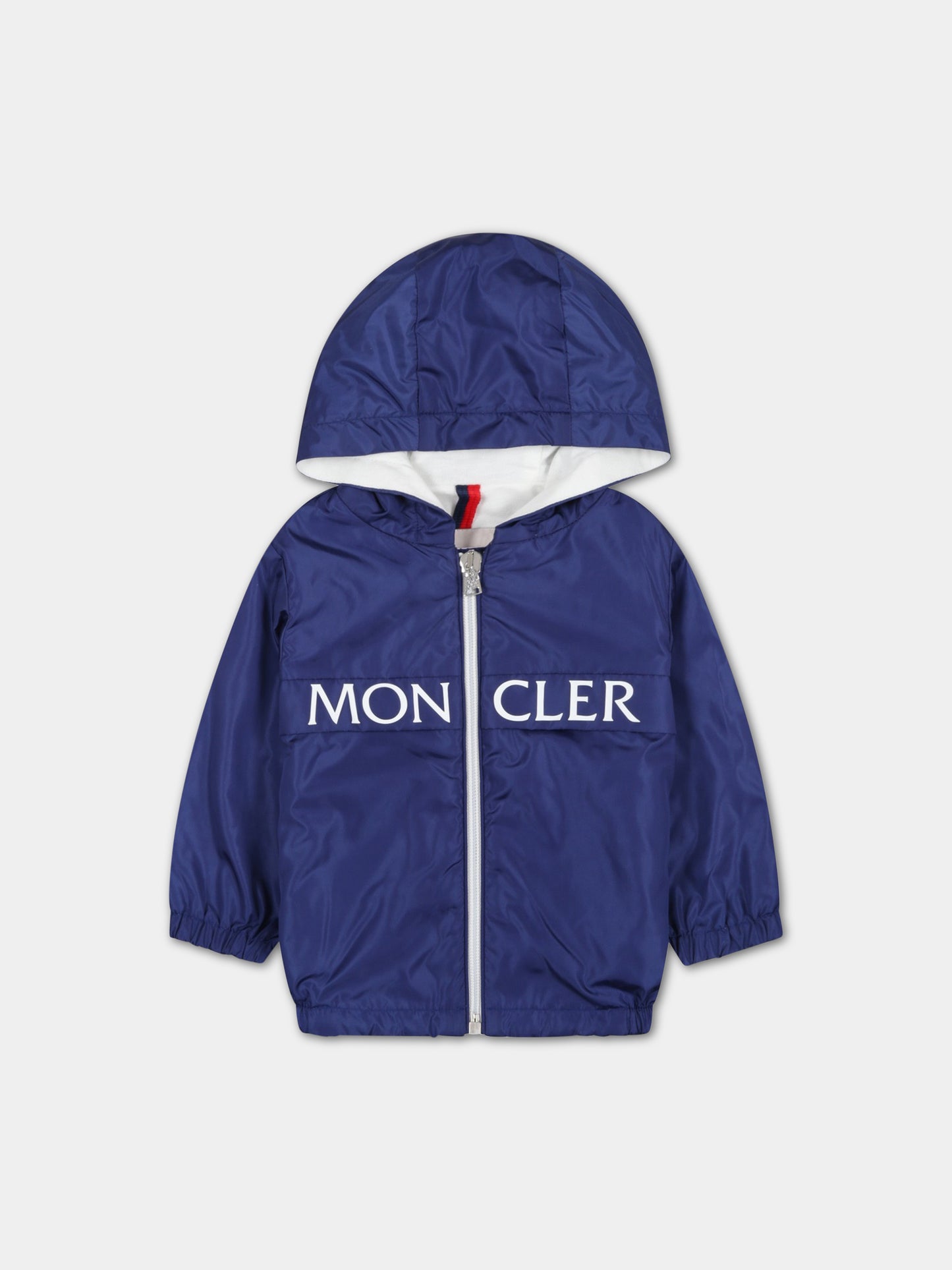 Giacca  Erdvile  blu a vento per neonato con logo e patch,Moncler Kids,951 1A00012 539ZD 750