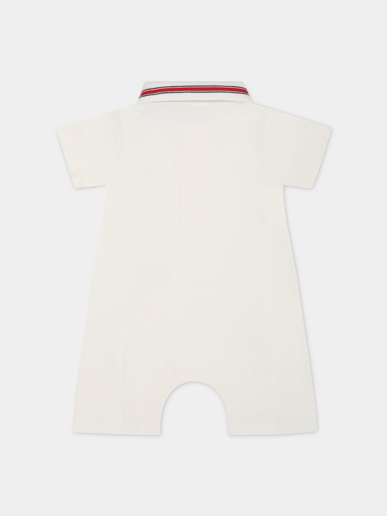 Pagliaccetto bianco per neonati con logo,Moncler Kids,951 8L00005 8496F 034