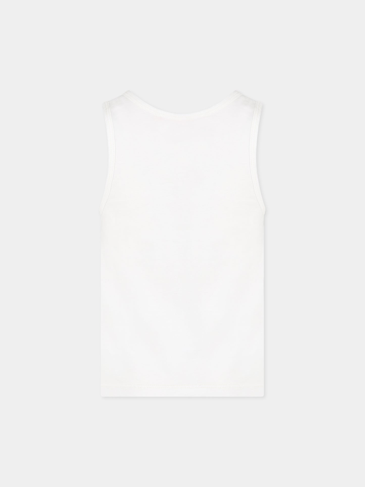 T-shirt bianca per bambini con stampa, logo e scritta  Life is a playground ,Weekend House Kids,734