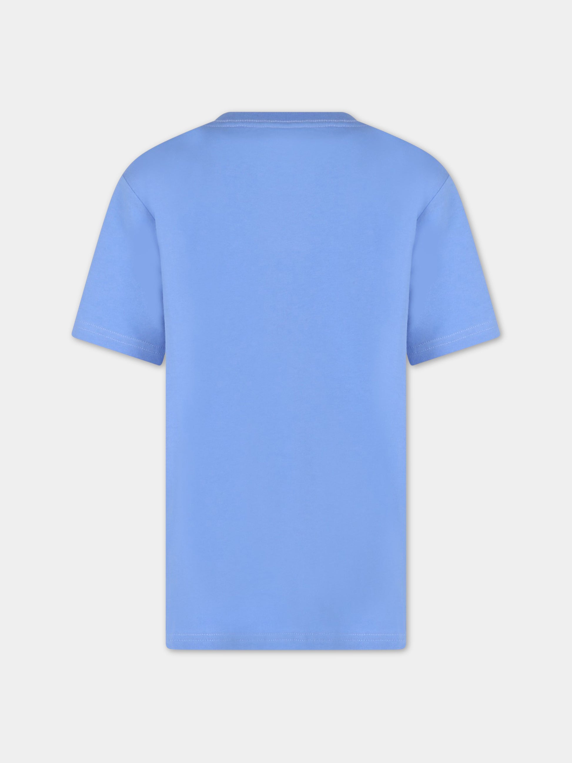 T-shirt azzurra per bambino con orso,Ralph Lauren Kids,853828015