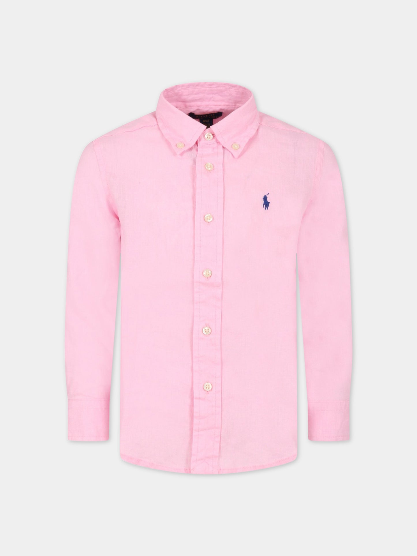 Camicia rosa per bambino con iconico cavallino,Ralph Lauren Kids,865270004