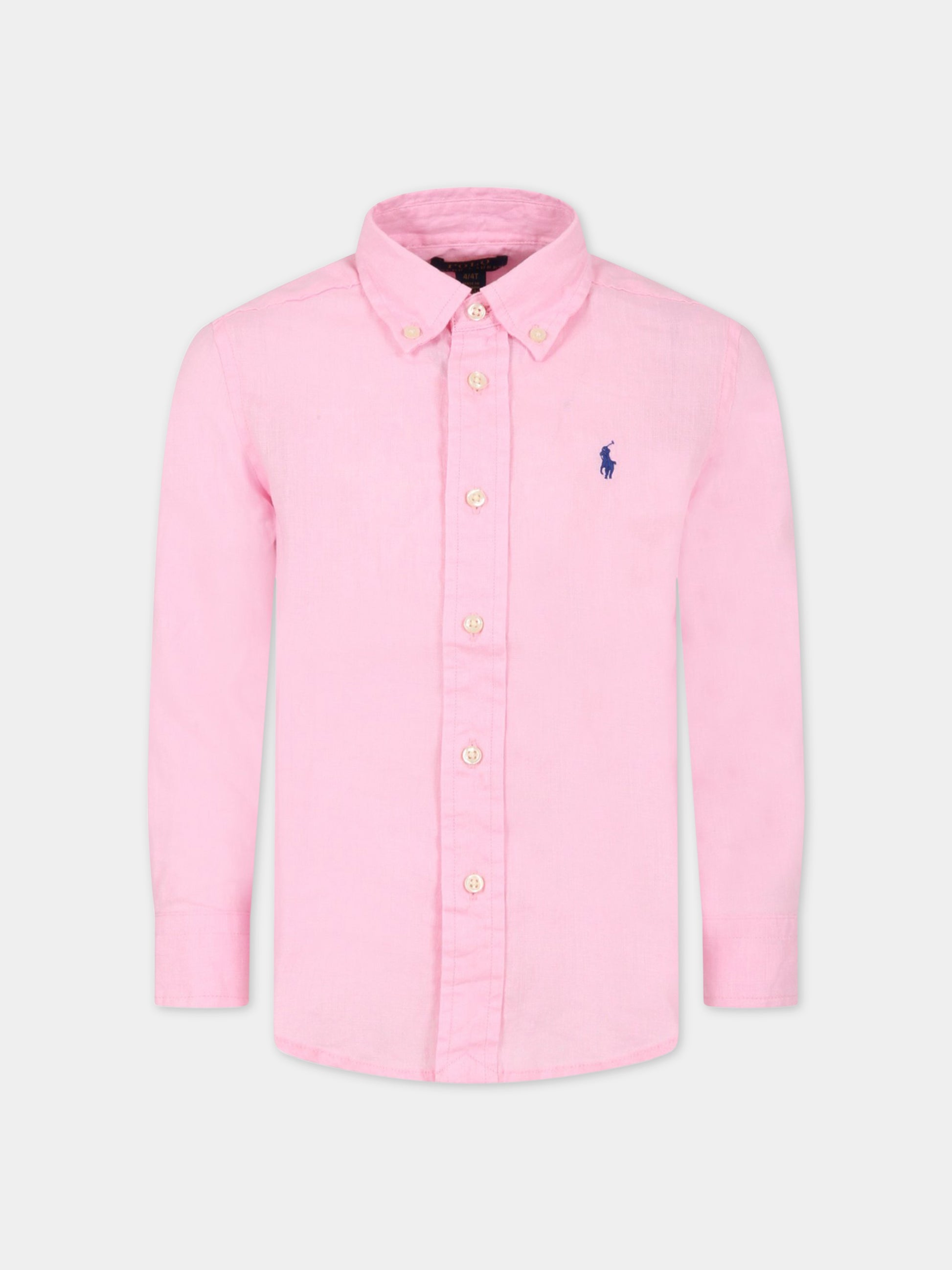 Camicia rosa per bambino con iconico cavallino,Ralph Lauren Kids,865270004