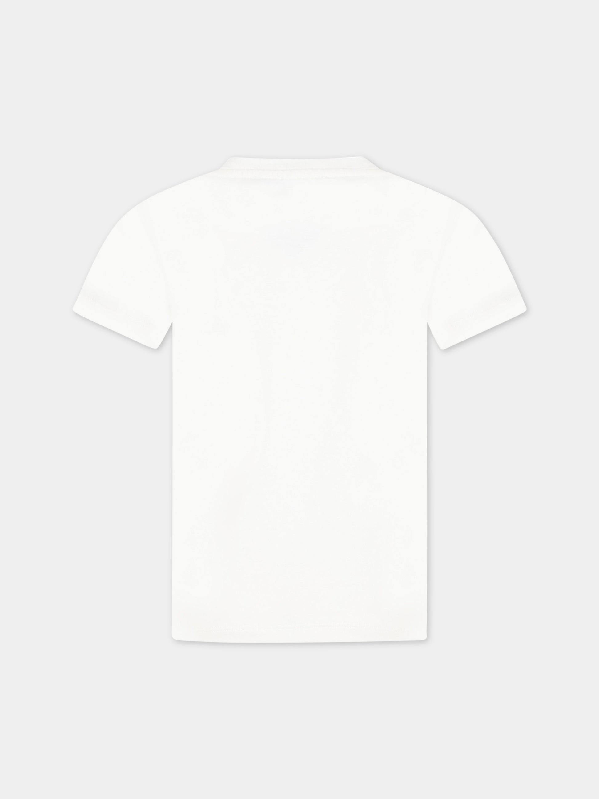 T-shirt bianca per bambina con loghi e Spille Safety,Versace,1009092 1A06482 2W070