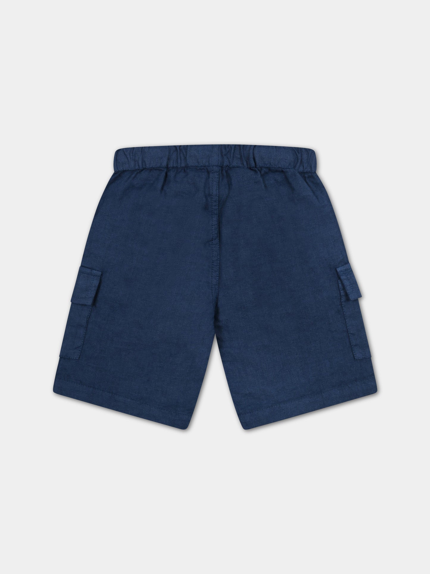 Bermuda blu per neonato in lino,Zhoe & Tobiah,LIN4 11